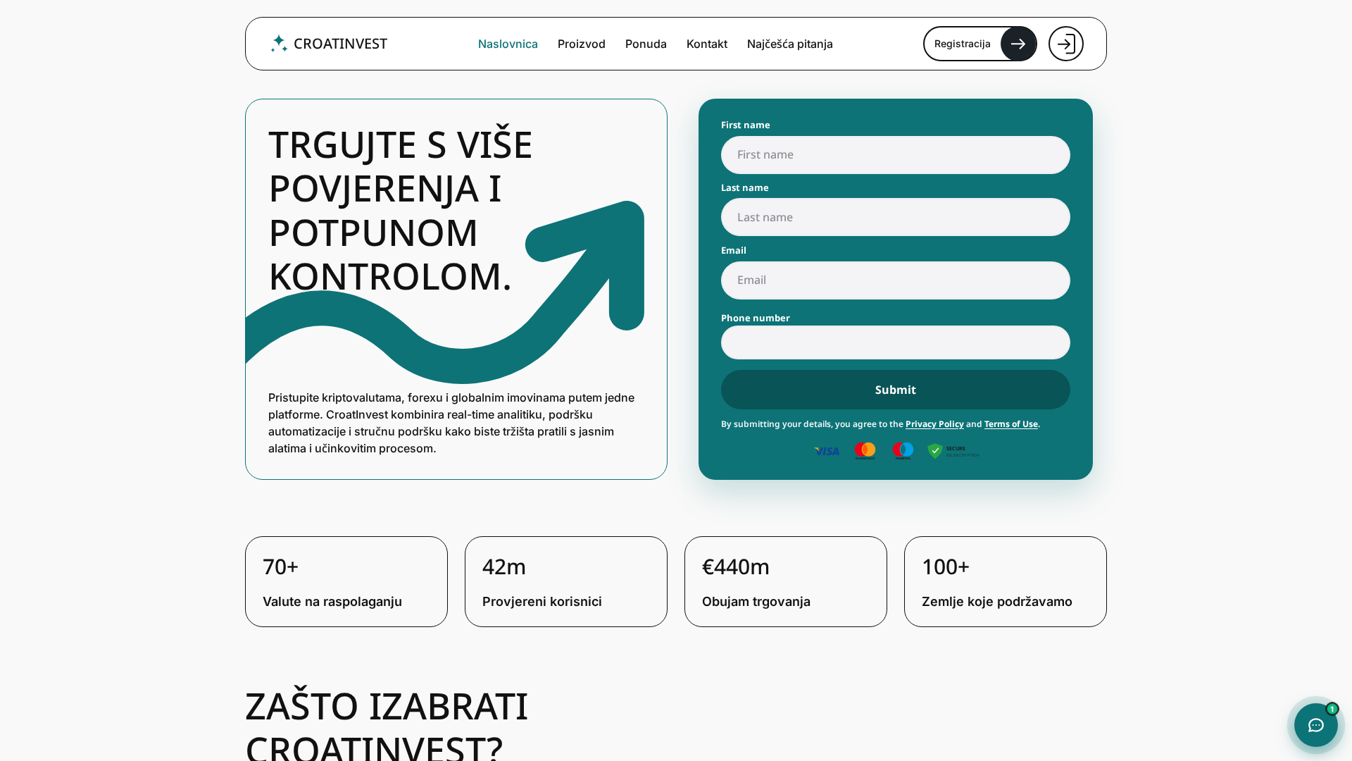 Screenshot of croatinvest.com
