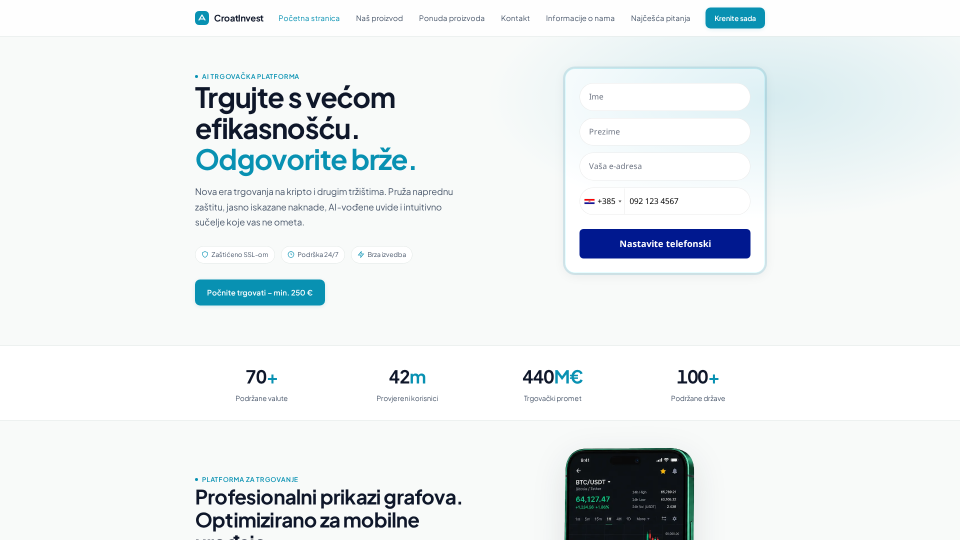 Screenshot of croatinvest.online