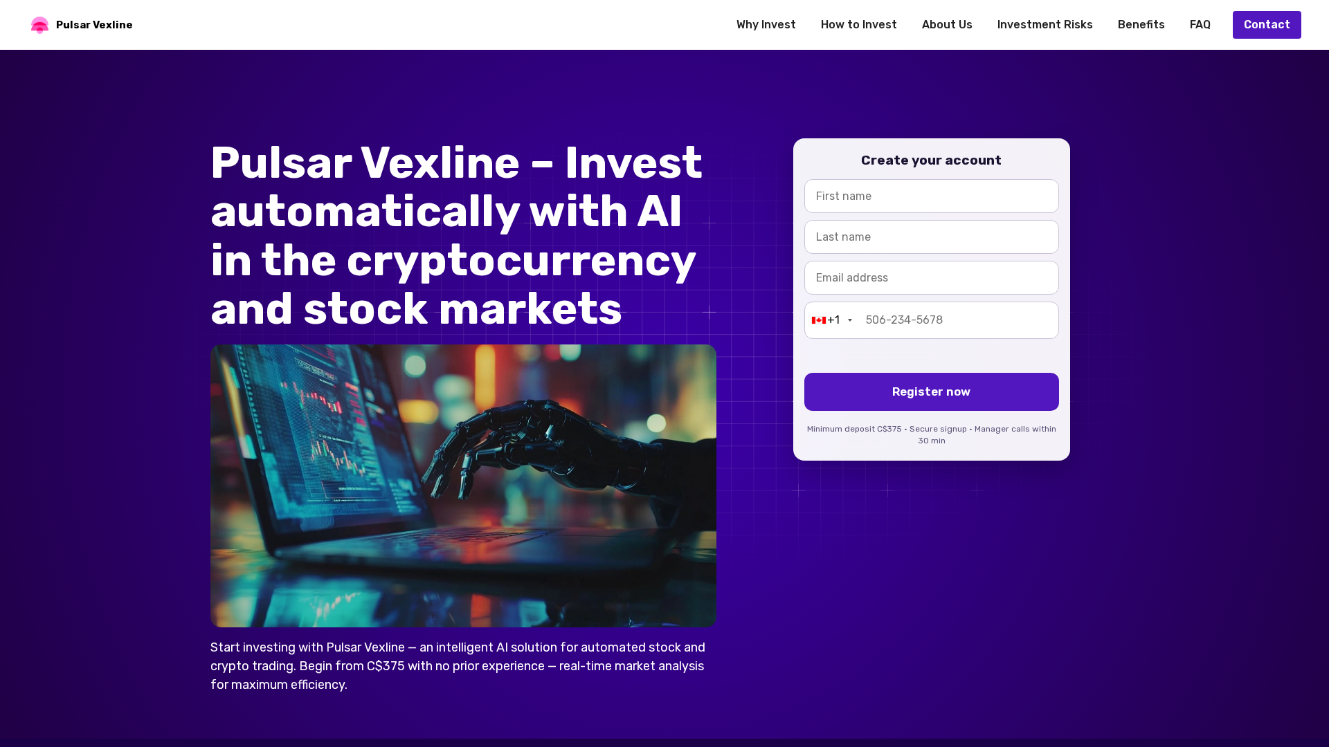 Screenshot of pulsarvexline-ca.com