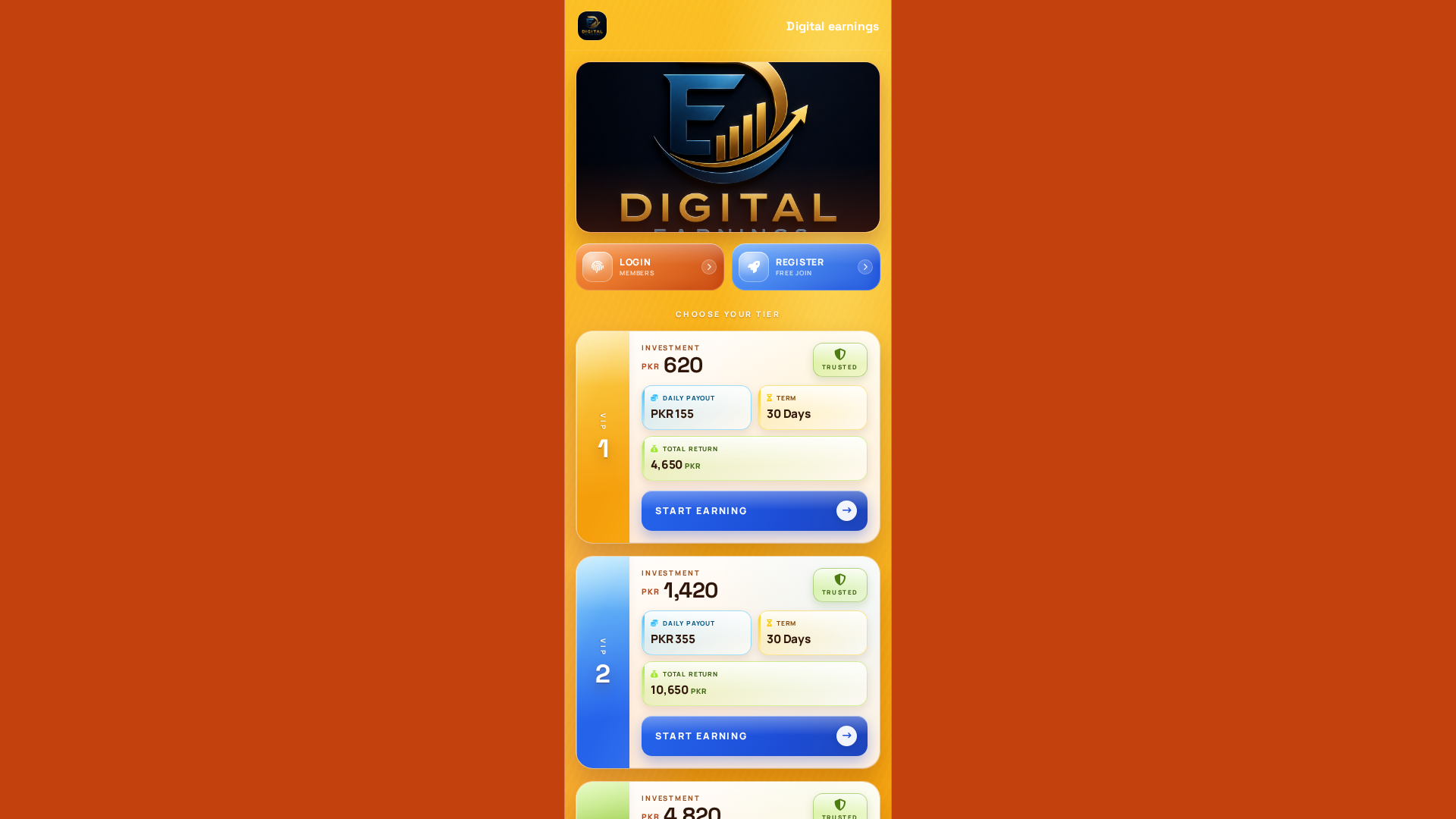 Screenshot of digital-earning.app