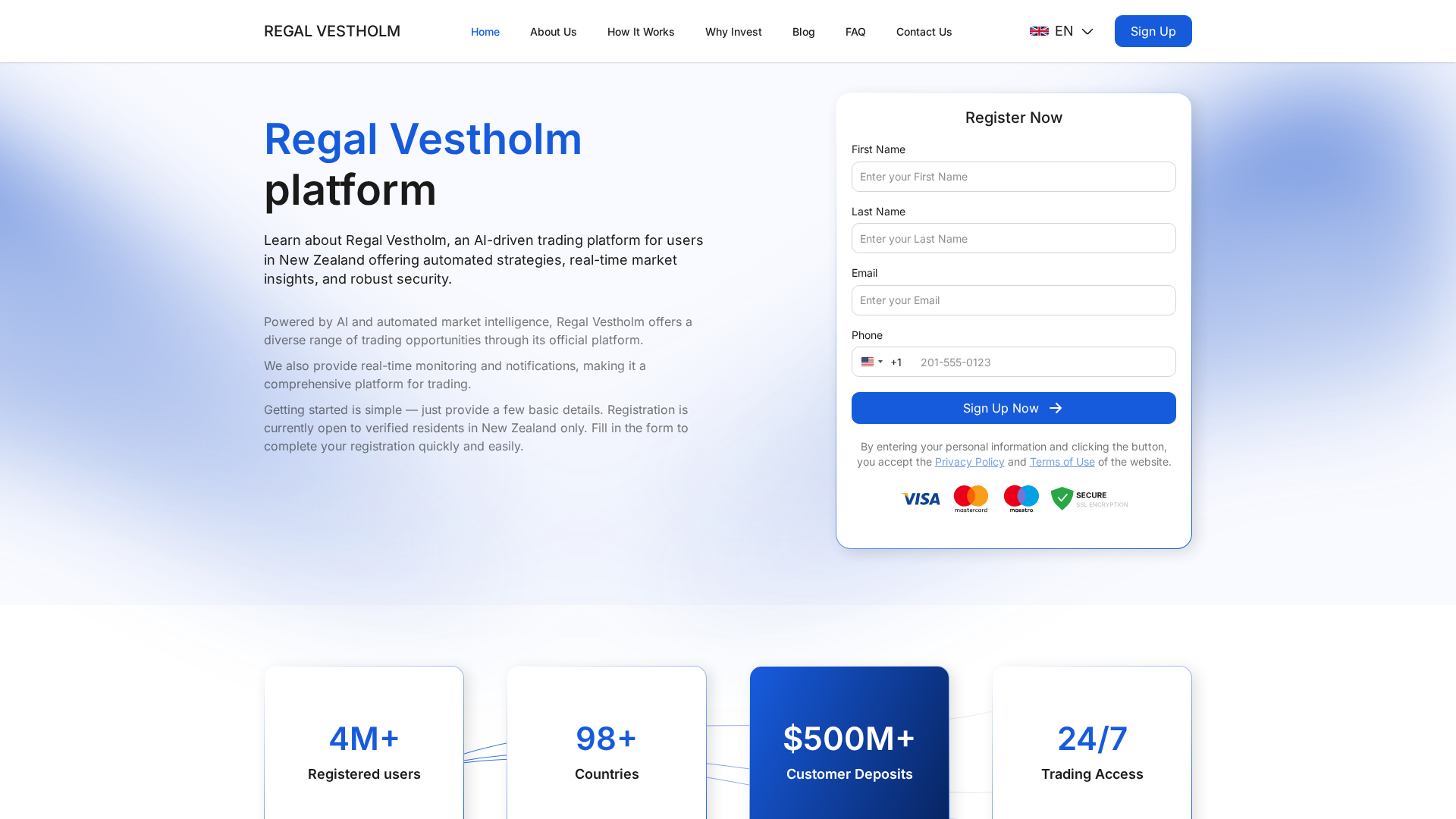 Screenshot of regalvestholm.com