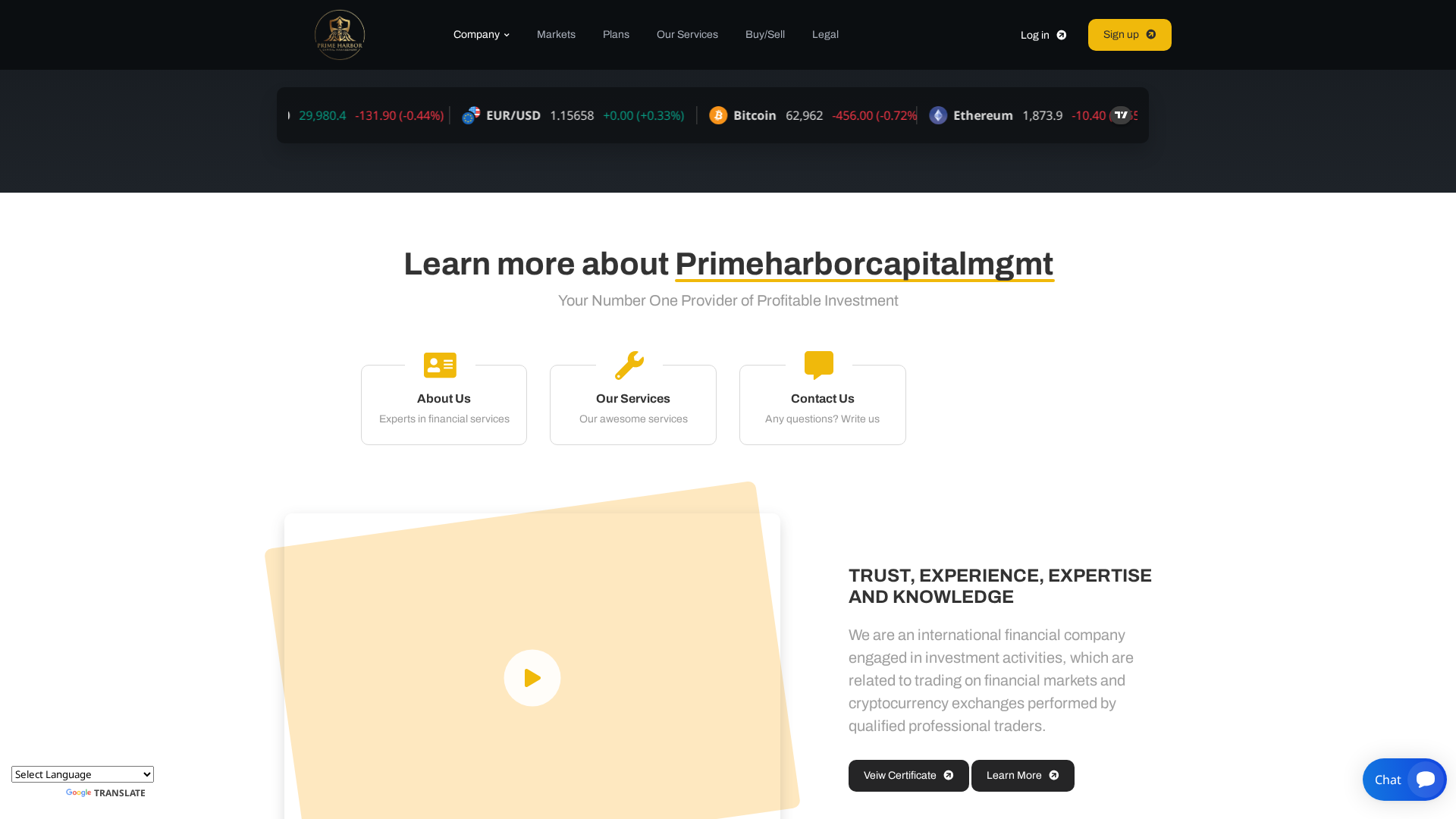 Screenshot of primeharborcapitalmgmt.com