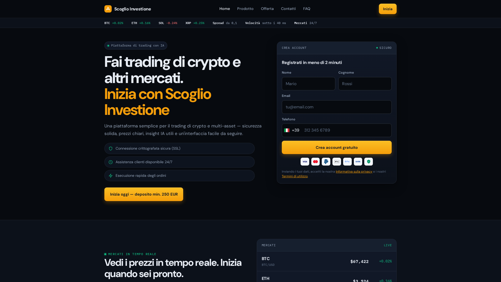 Screenshot of scoglioinvestione.cyou