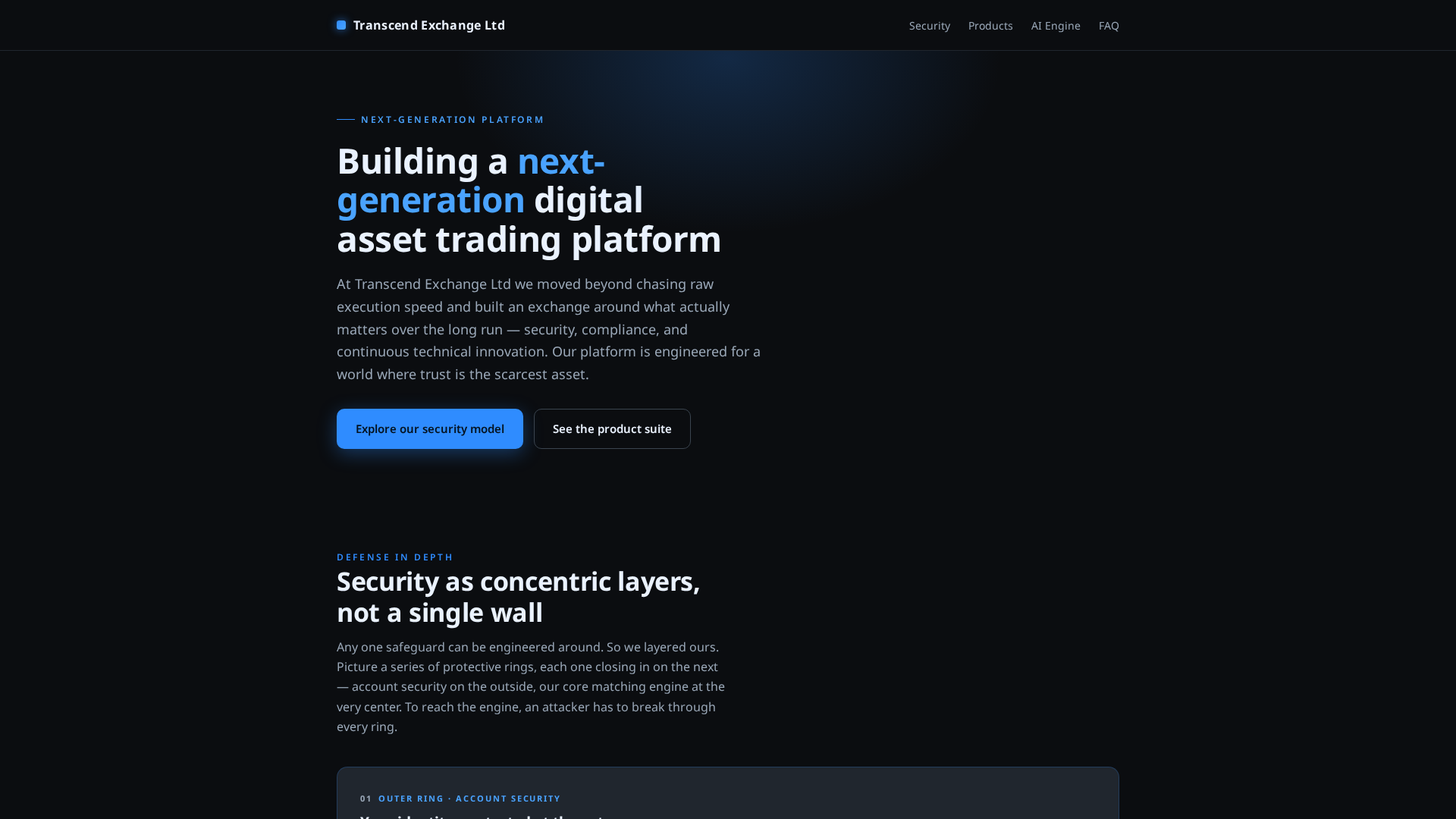 Screenshot of transcendexchangeltd.info