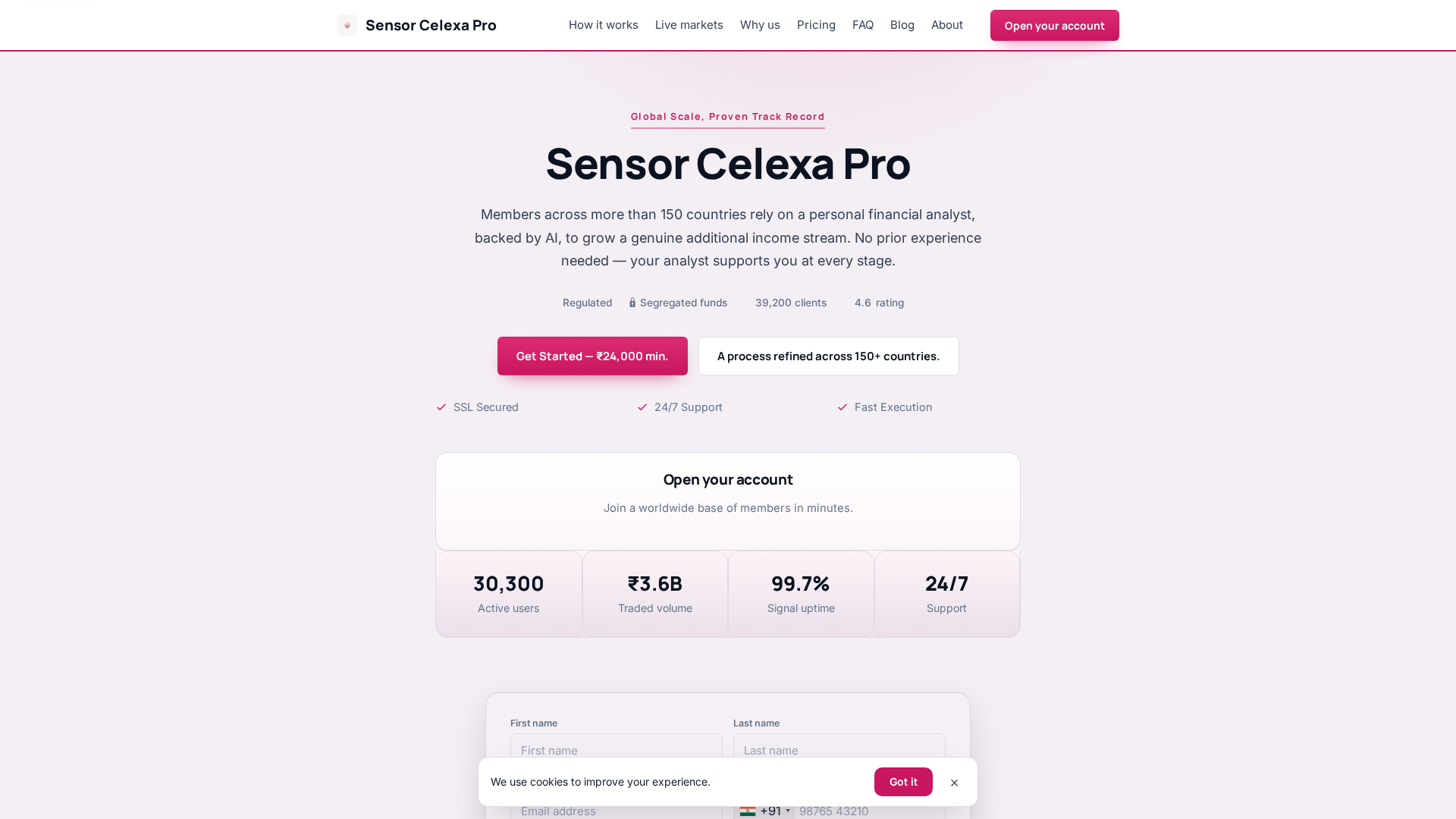 Screenshot of sensorcelexapro.biz