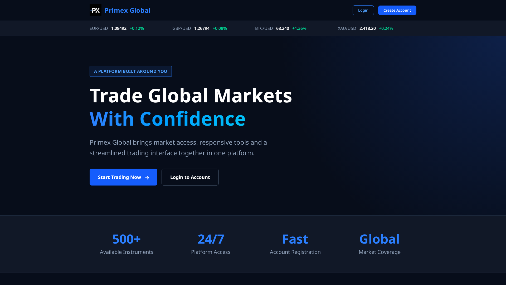 Screenshot of primexglobalofficial.com