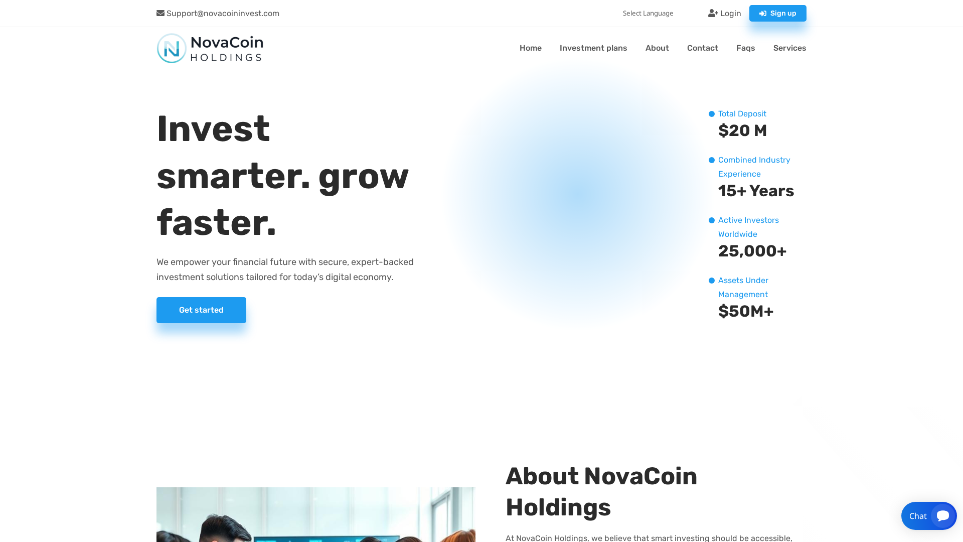 Screenshot of novacoininvest.com
