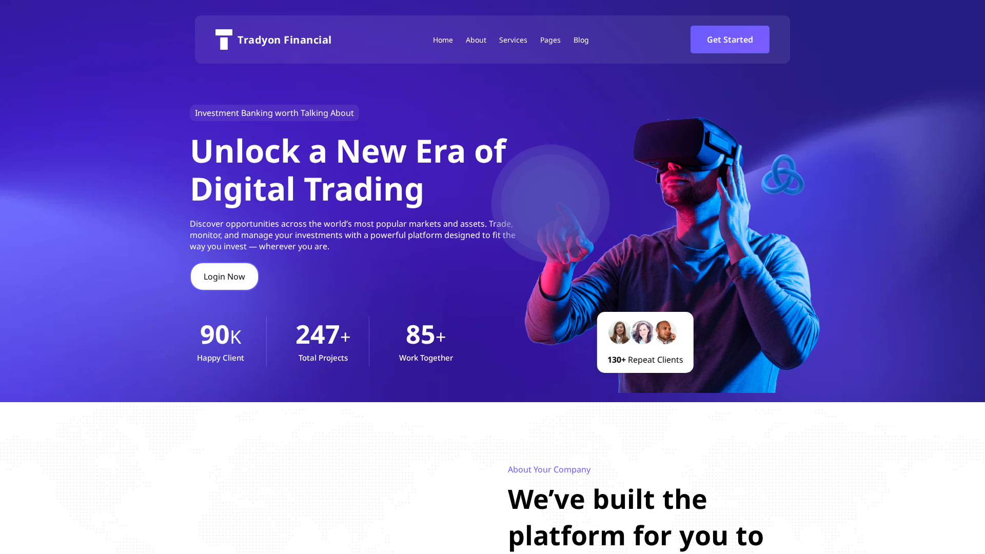 Screenshot of tradyonfinancials.com