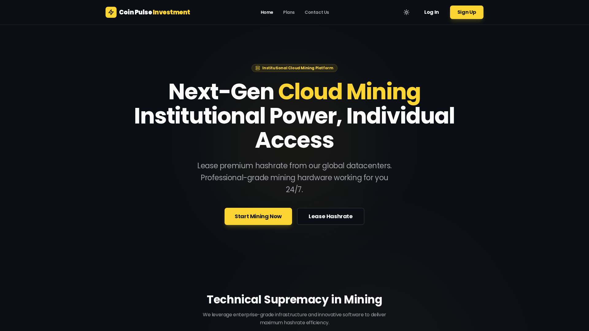 Screenshot of coinpulseinvestment.com