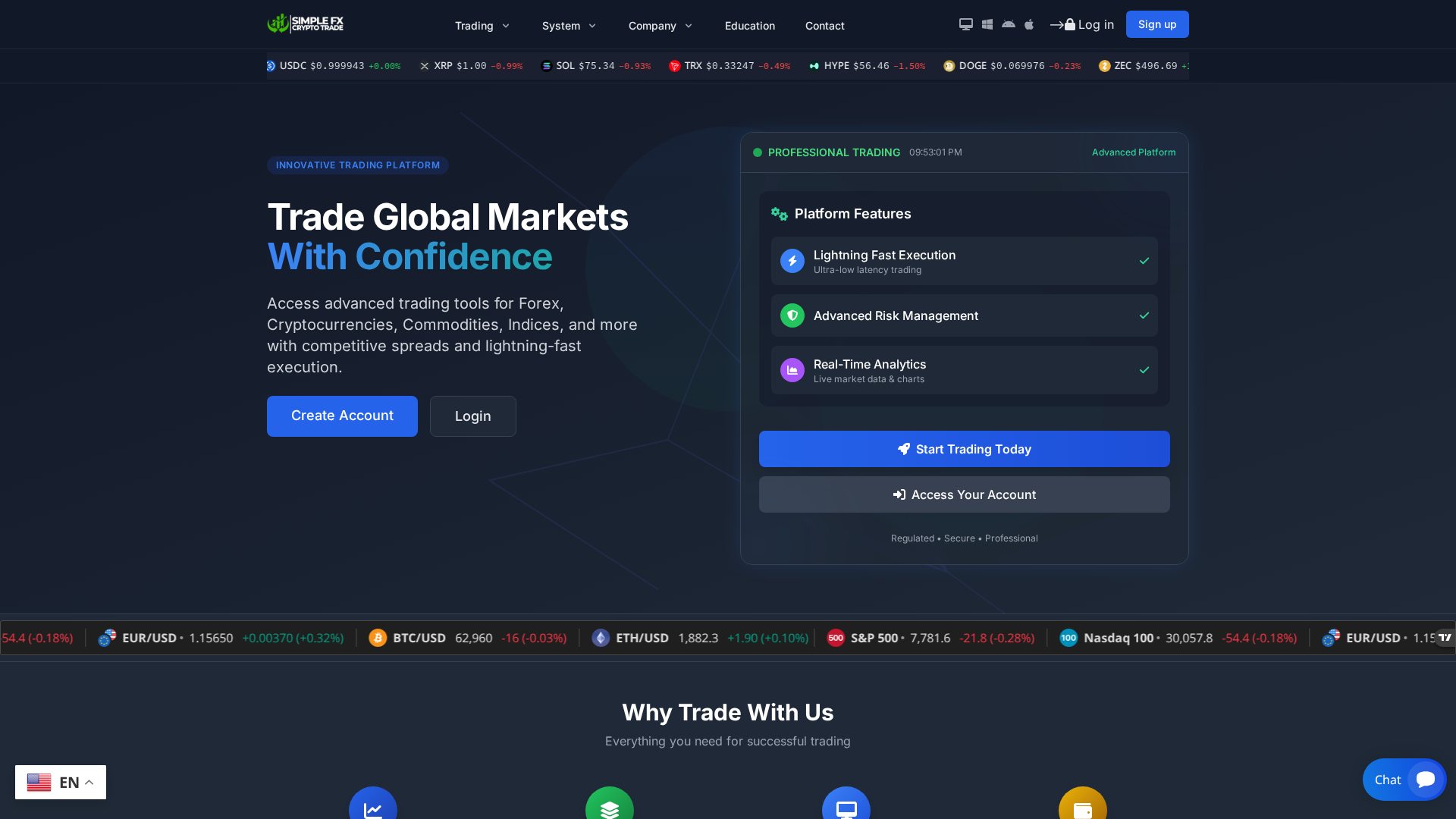 Screenshot of simplefxcryptotrade.com