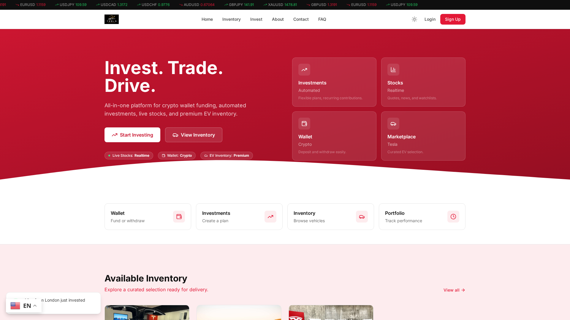 Screenshot of teslamodelinv.com