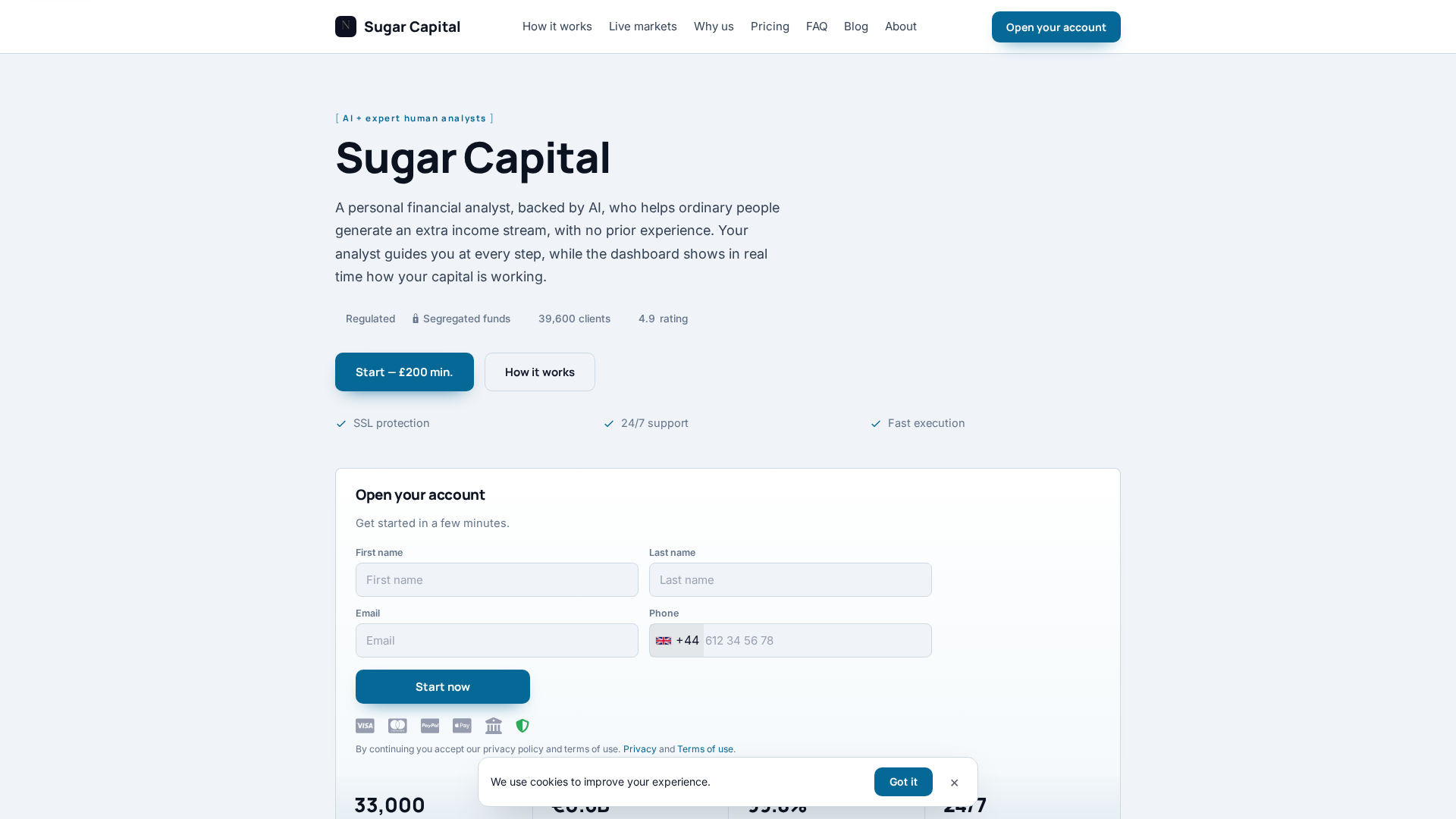 Screenshot of sugar-capital.biz