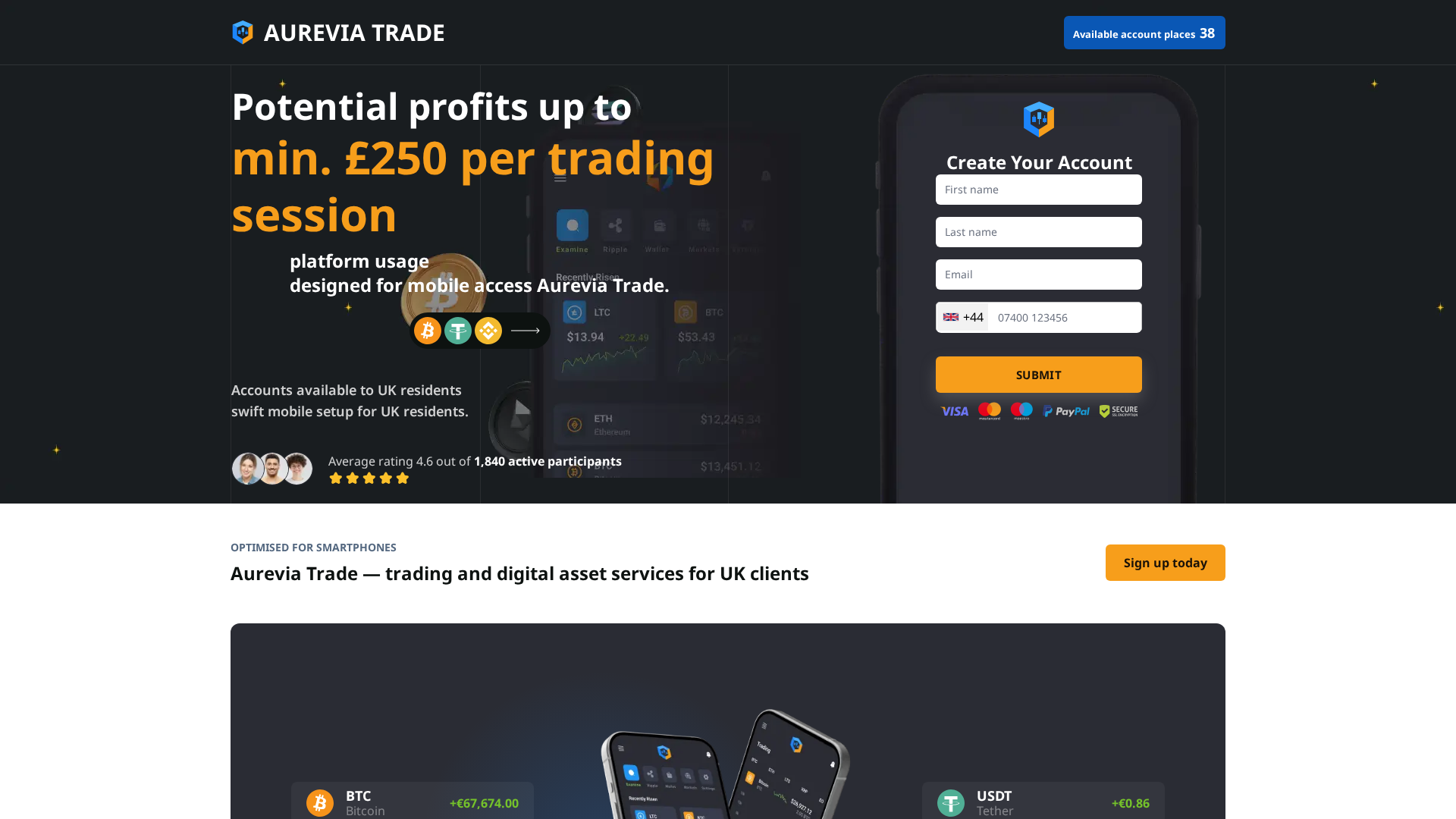Screenshot of aurevia-trade.net
