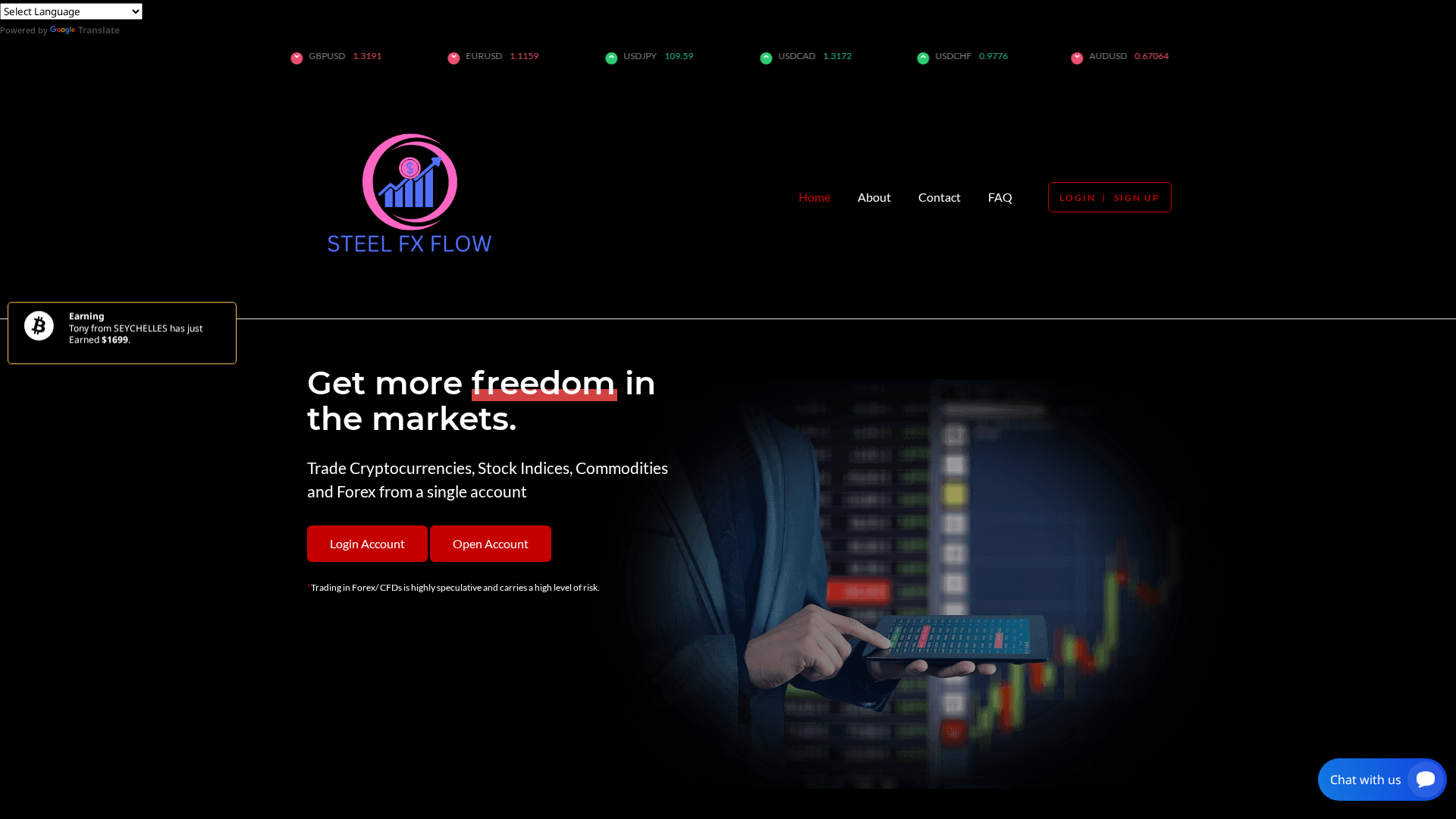 Screenshot of steelfxflow.live