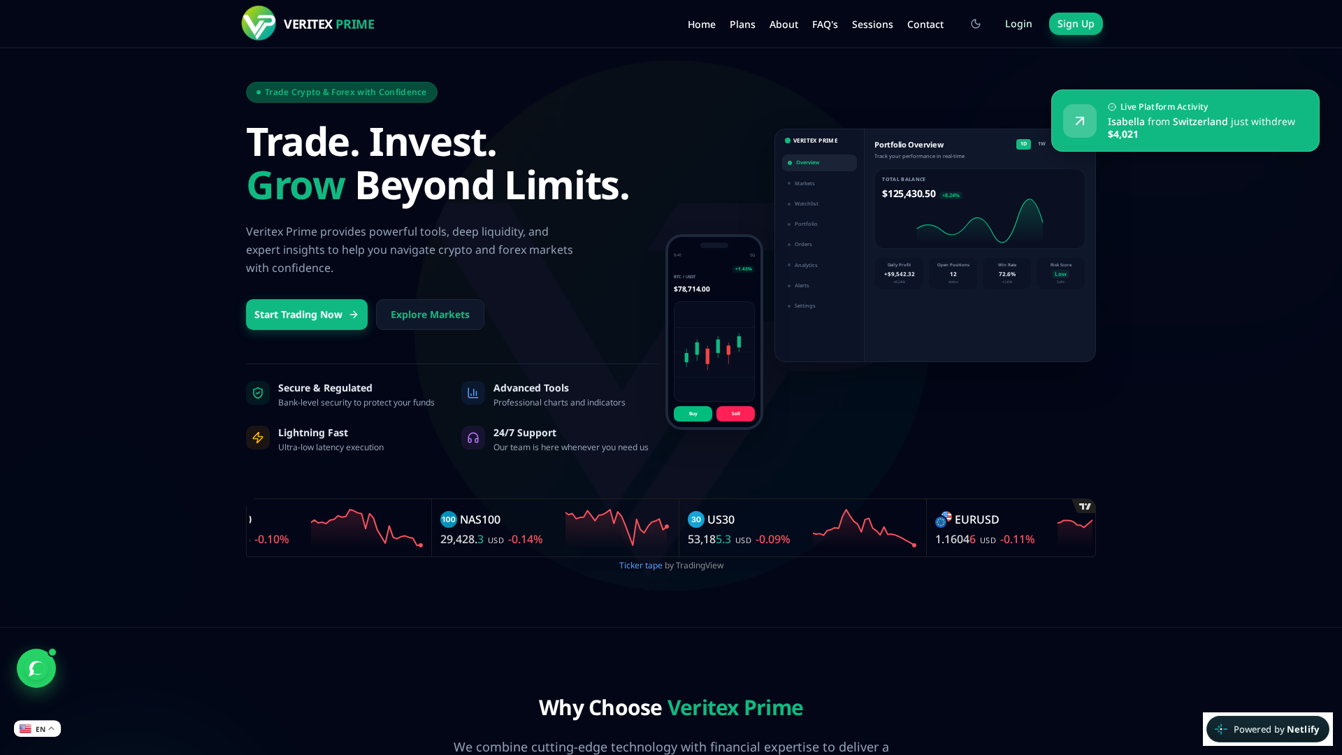 Screenshot of veritexprime.com