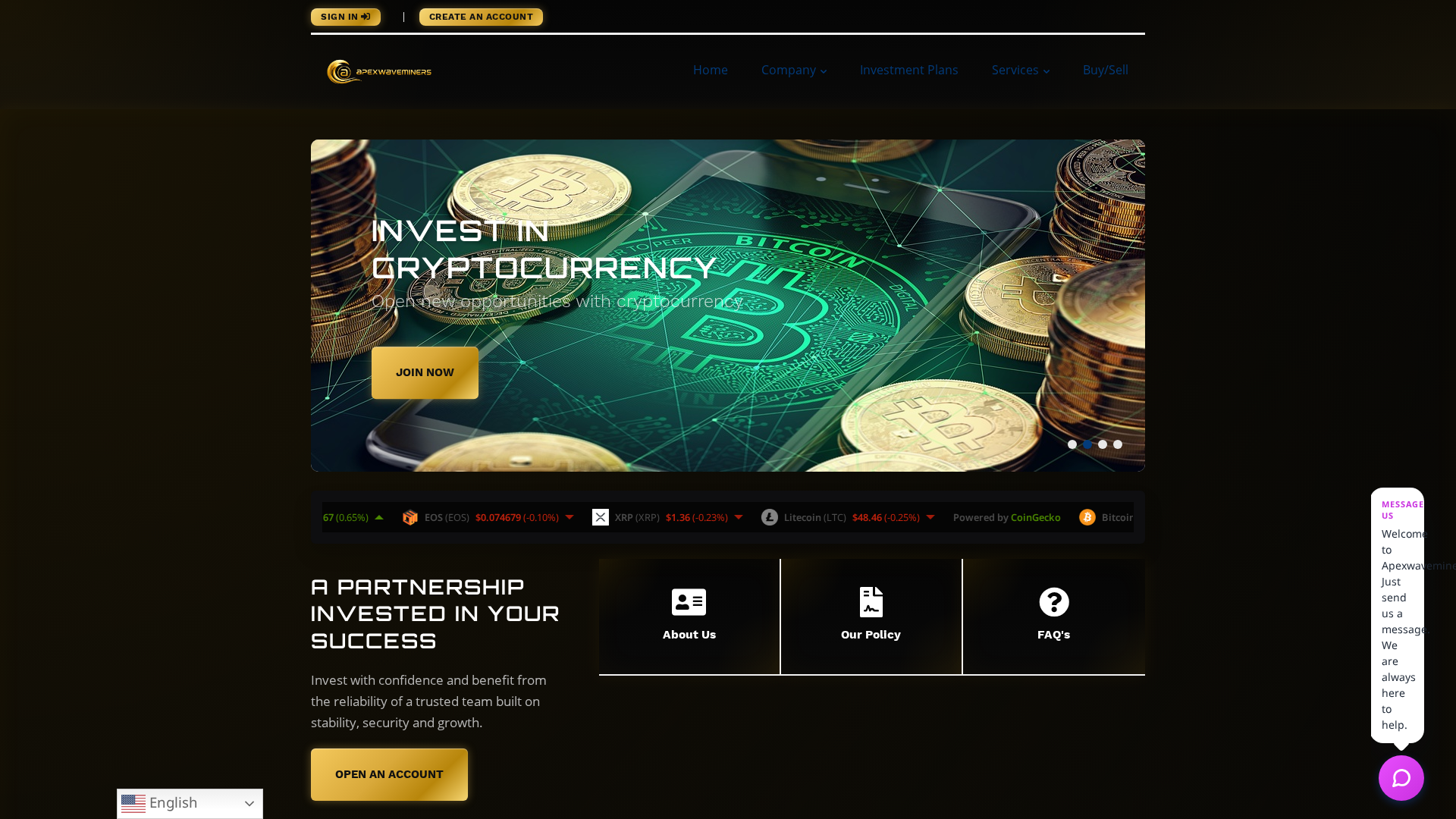 Screenshot of apexwaveminers.com