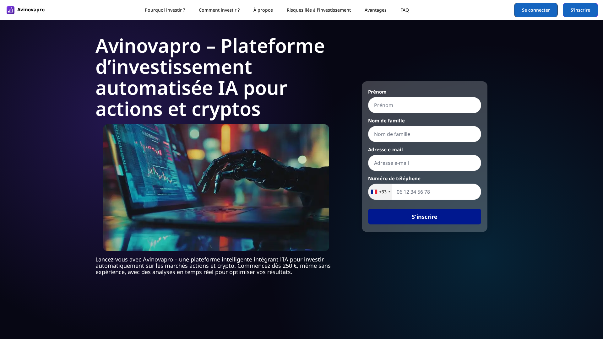 Screenshot of avinovapro-fr.com