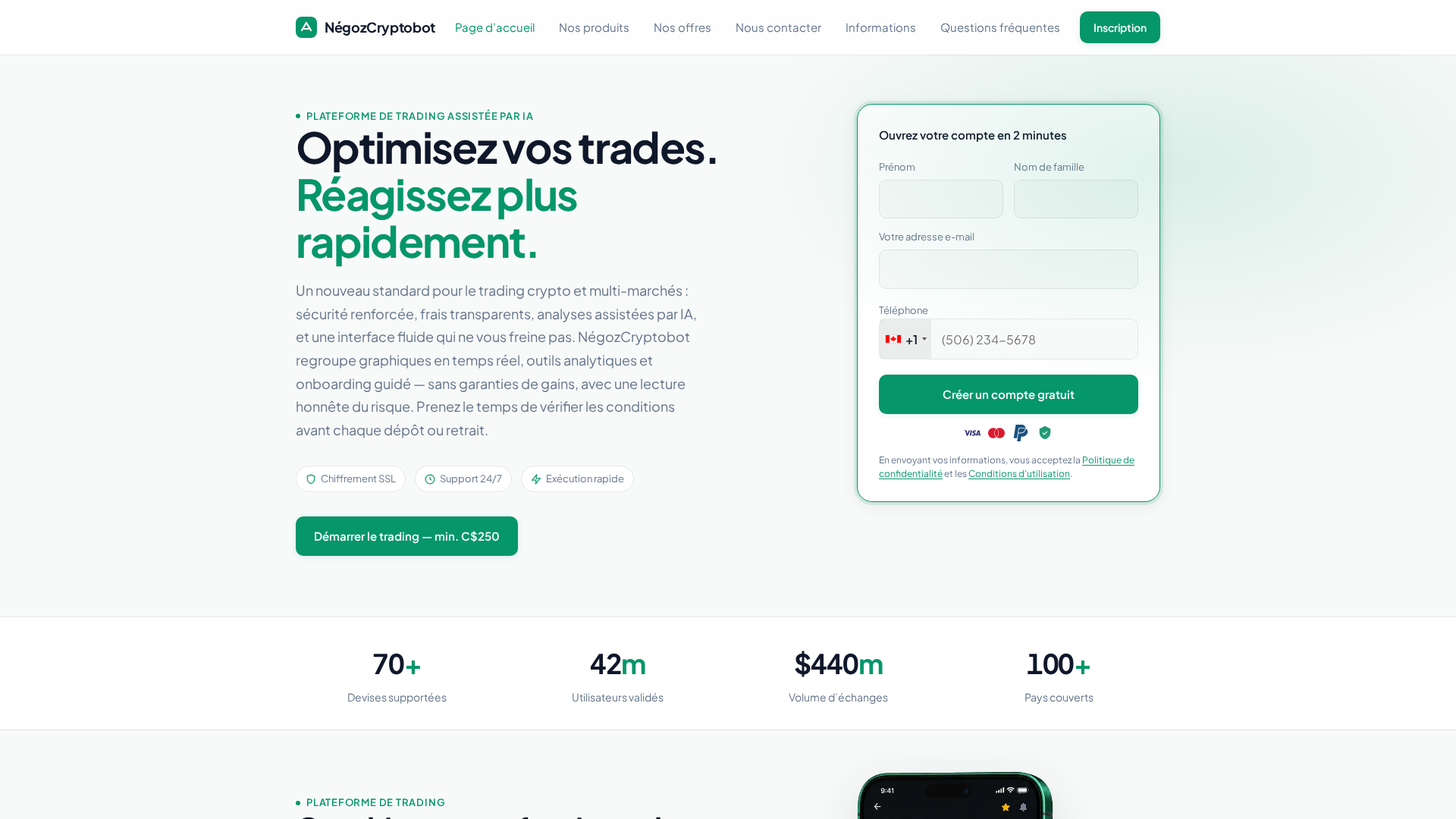 Screenshot of negozcryptobot.online