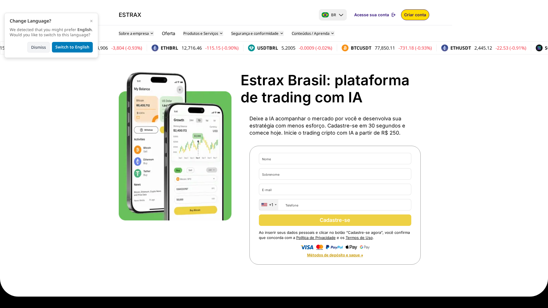 Screenshot of estrax.xyz
