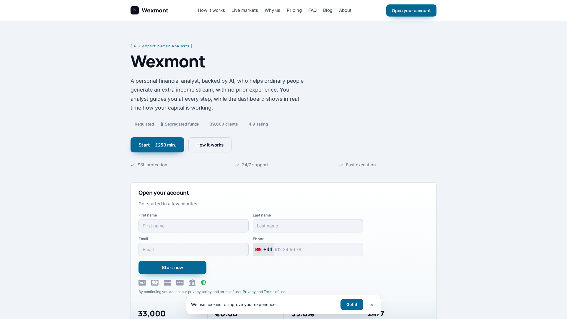 Screenshot of wexmont-uk.com
