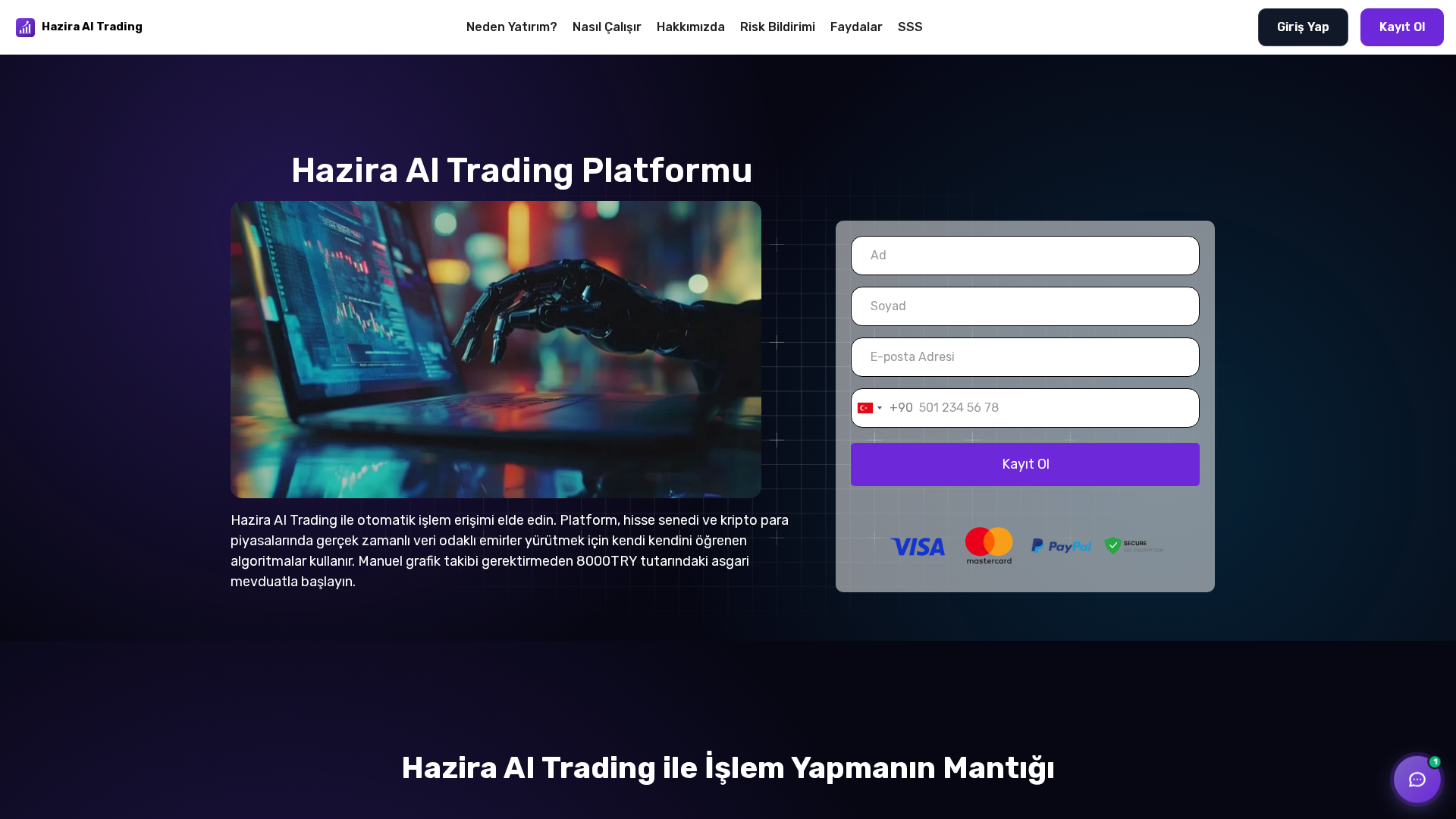 Screenshot of hazira-ai-trading.com