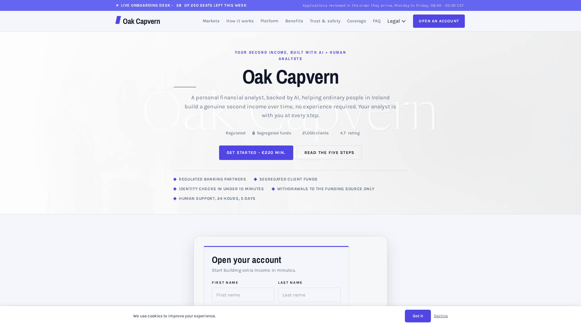 Screenshot of oakcapvern.cc