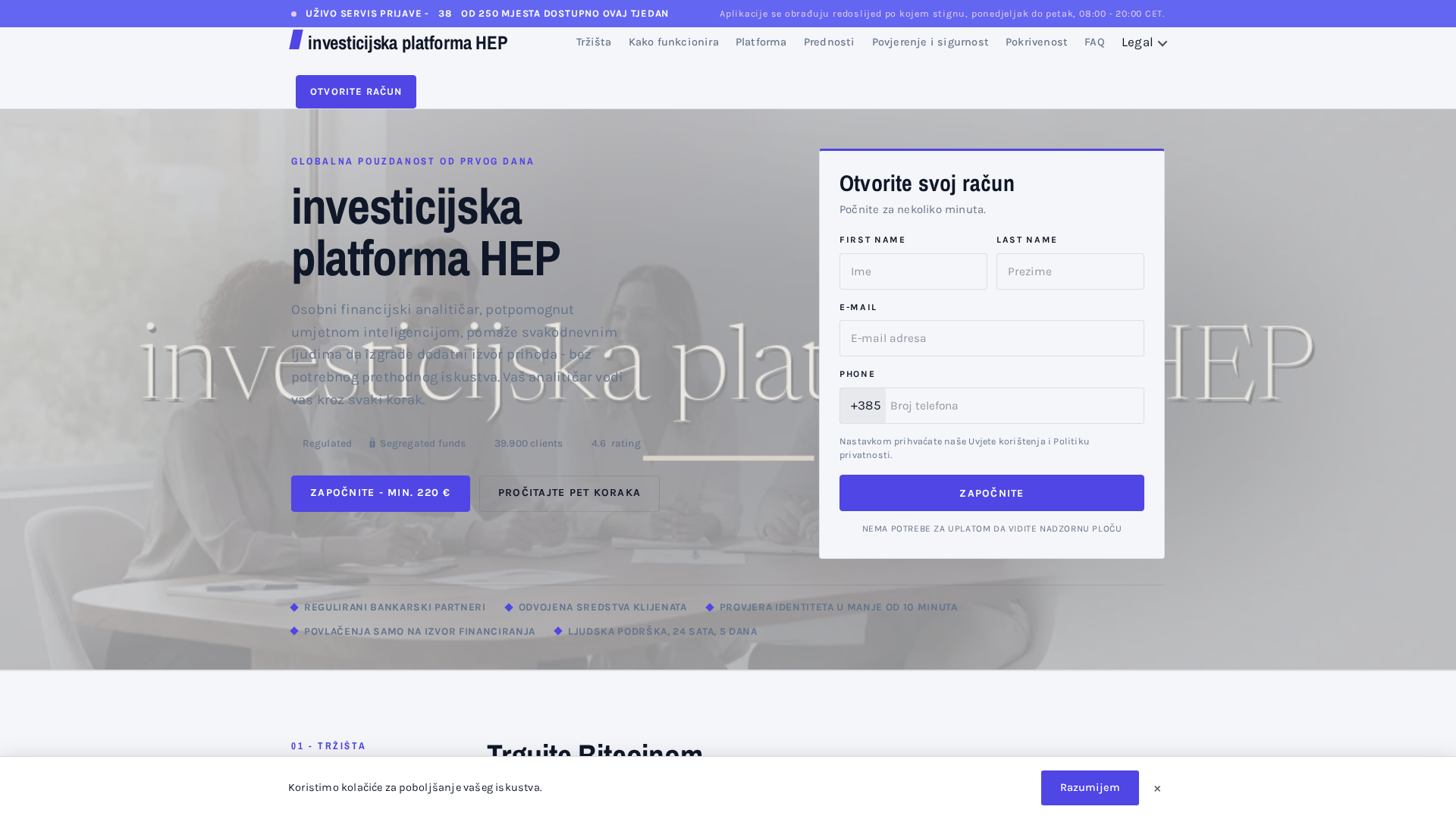 Screenshot of investicijskaplatformahep.cc