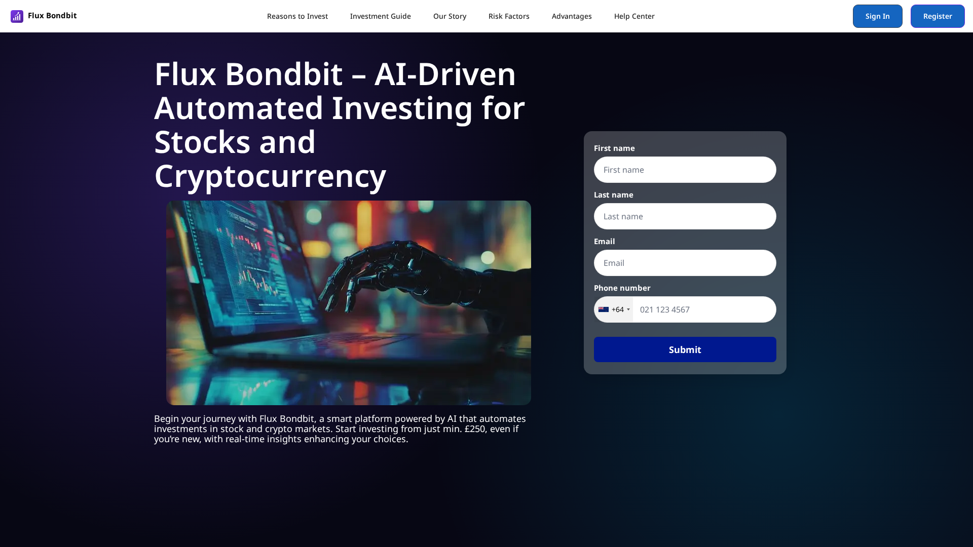 Screenshot of fluxbondbit.org