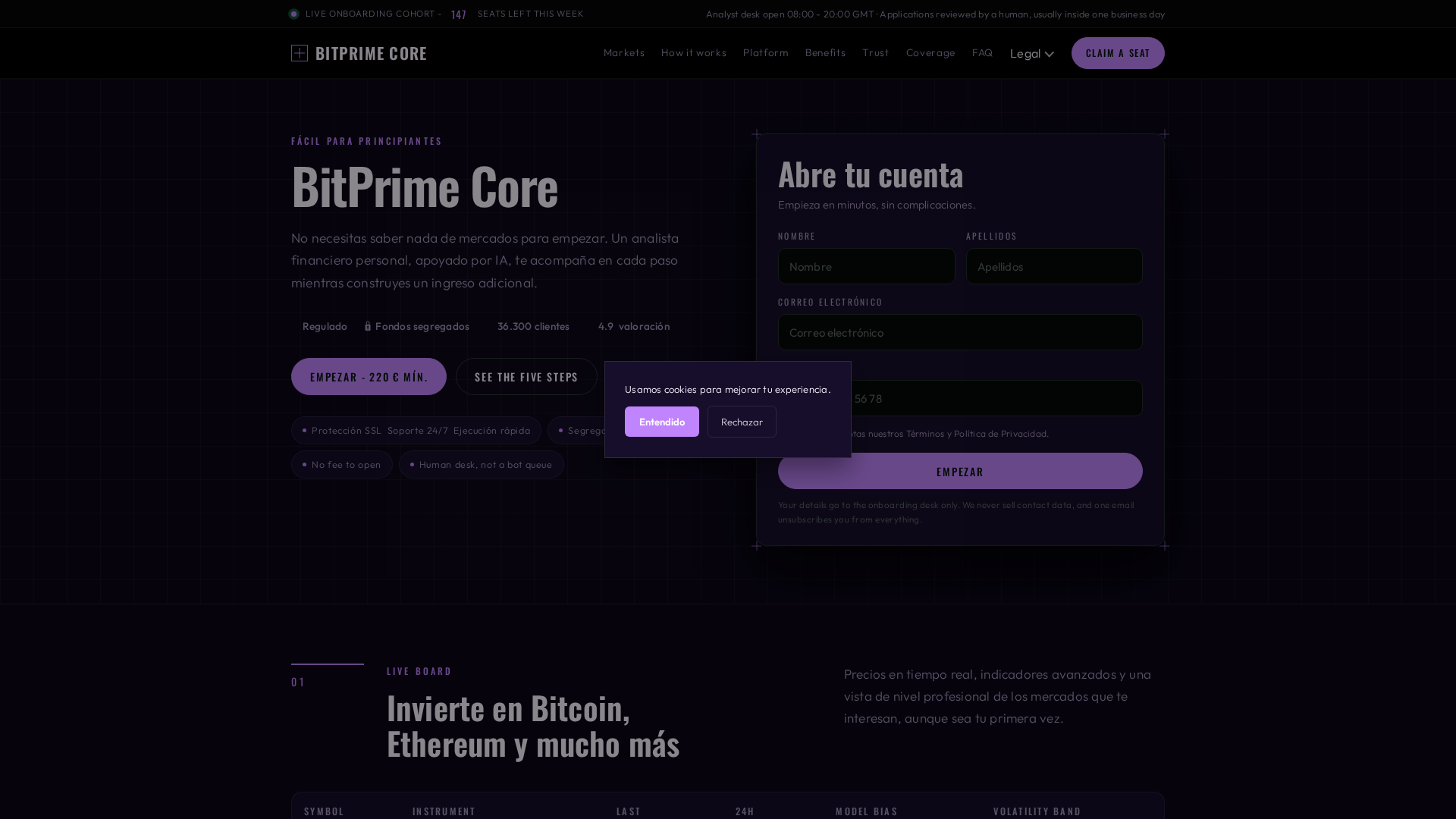 Screenshot of bitprimecore.biz