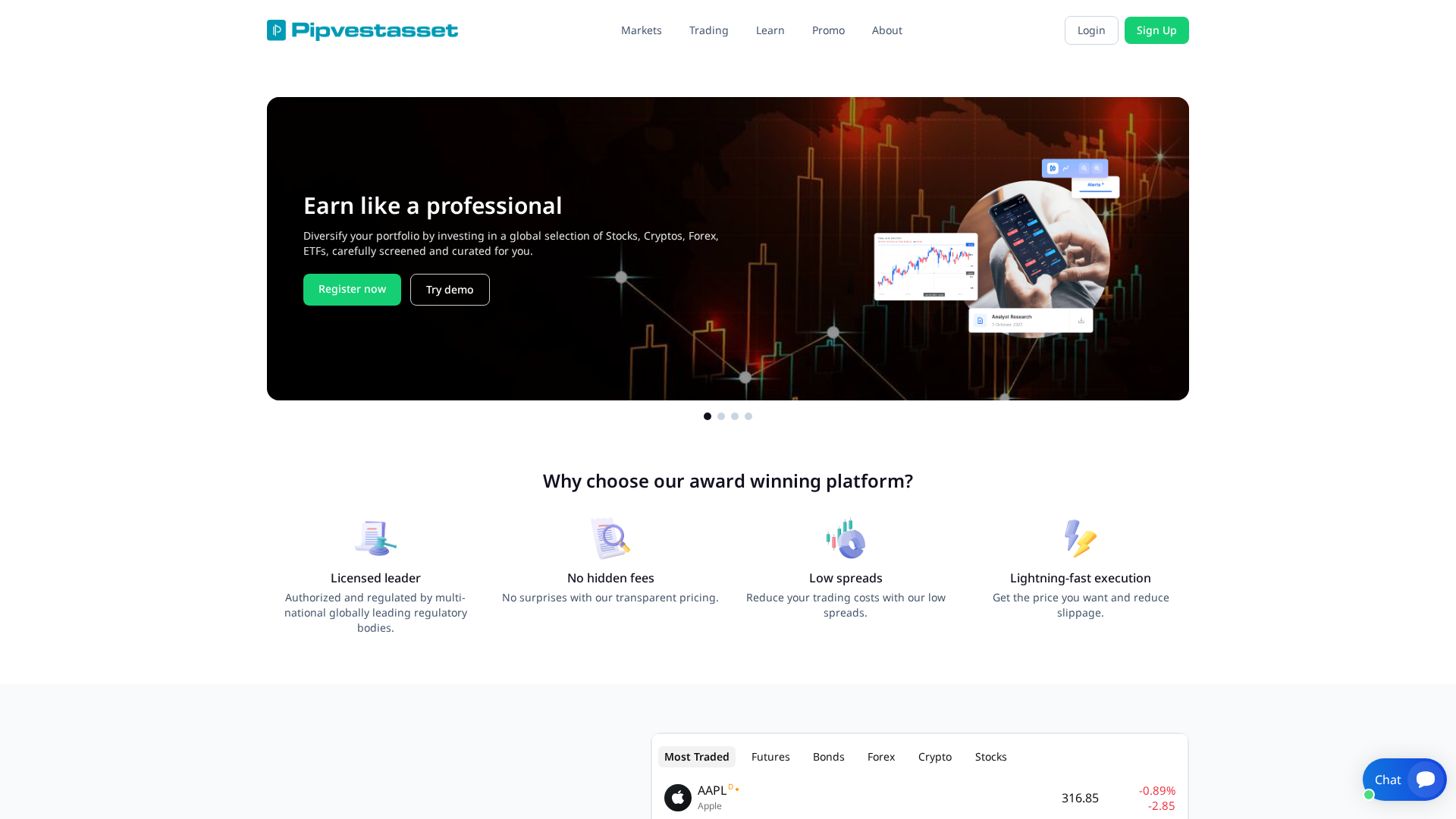 Screenshot of pipvest.live