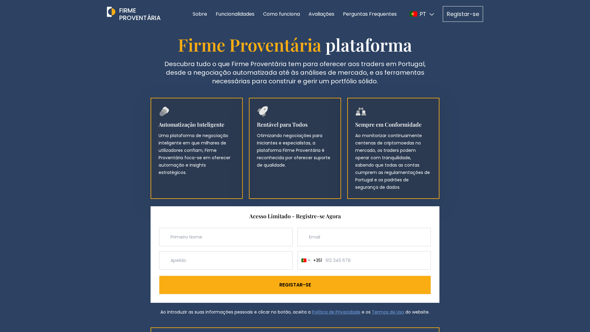 Screenshot of firmeproventaria.com