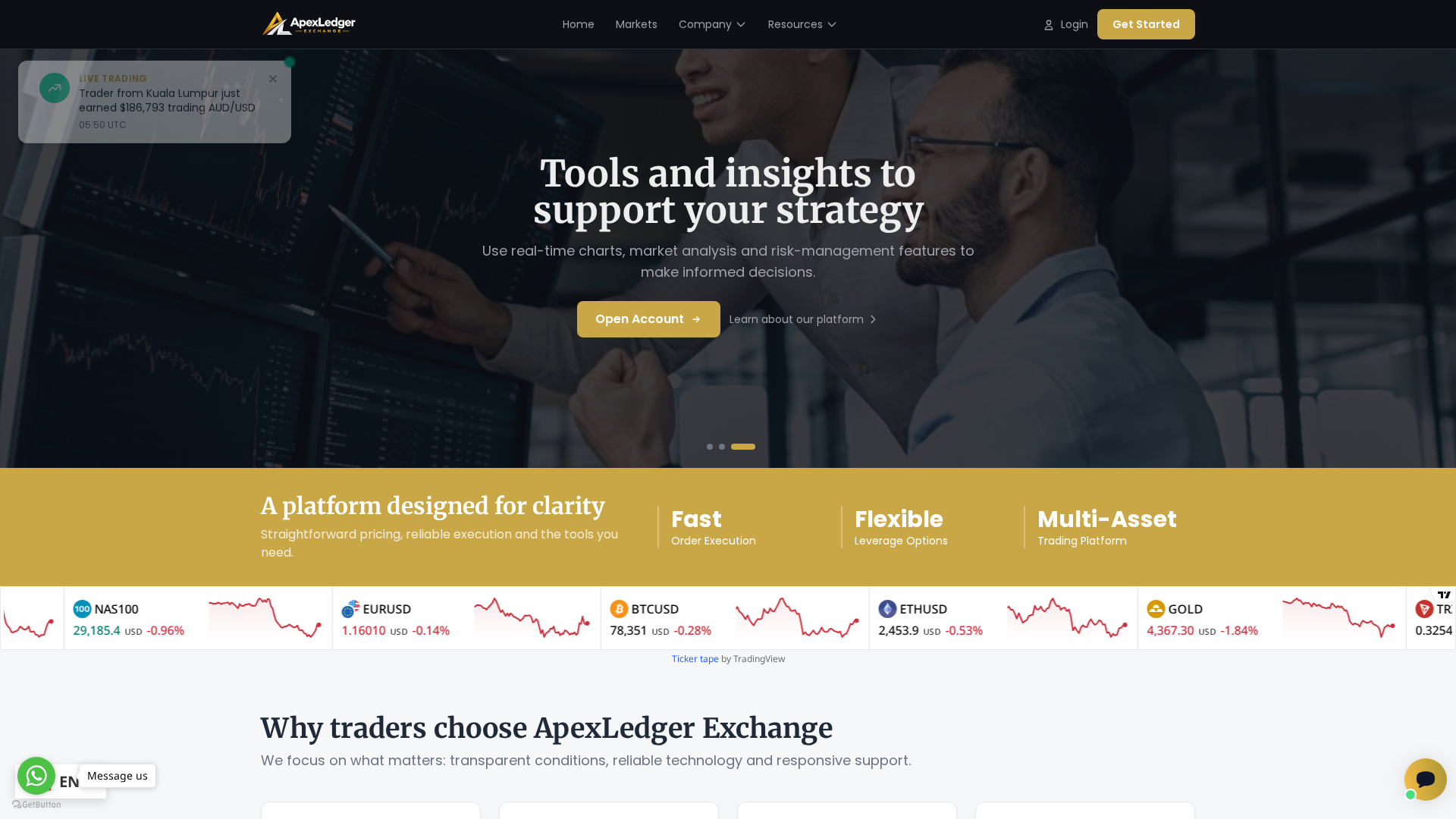 Screenshot of apexledgerexchange.com