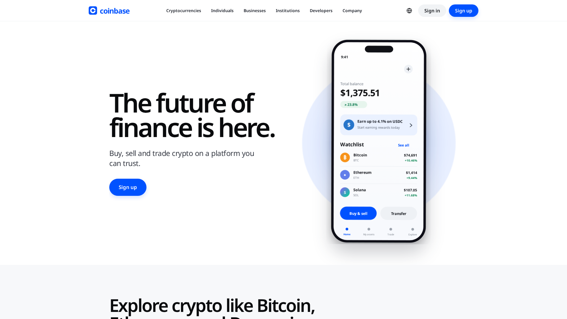 Screenshot of coinbaseprivateclient.com