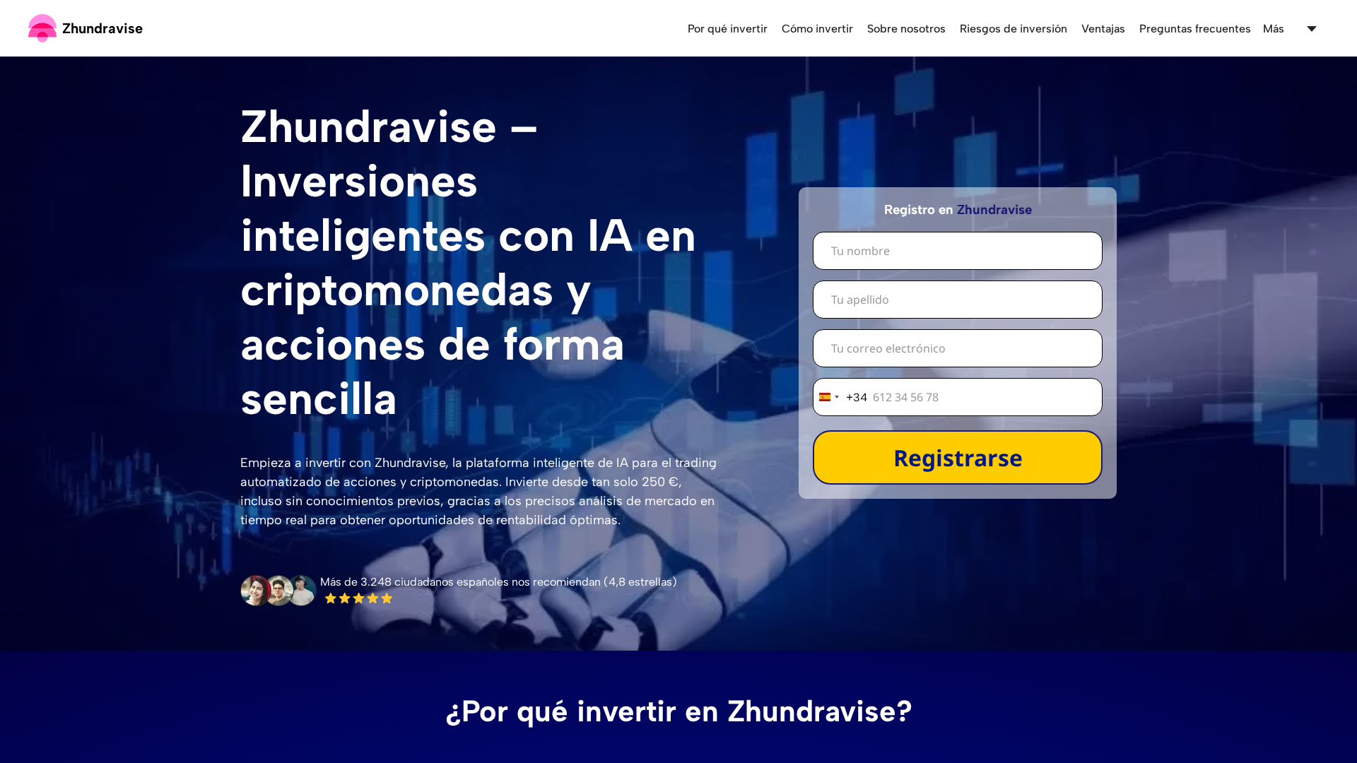 Screenshot of zhundravise-ai.com