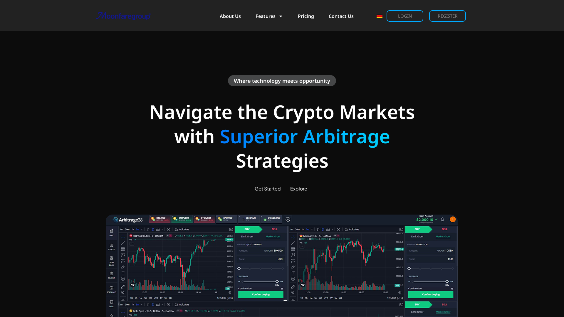 Screenshot of moonfaregroup.com
