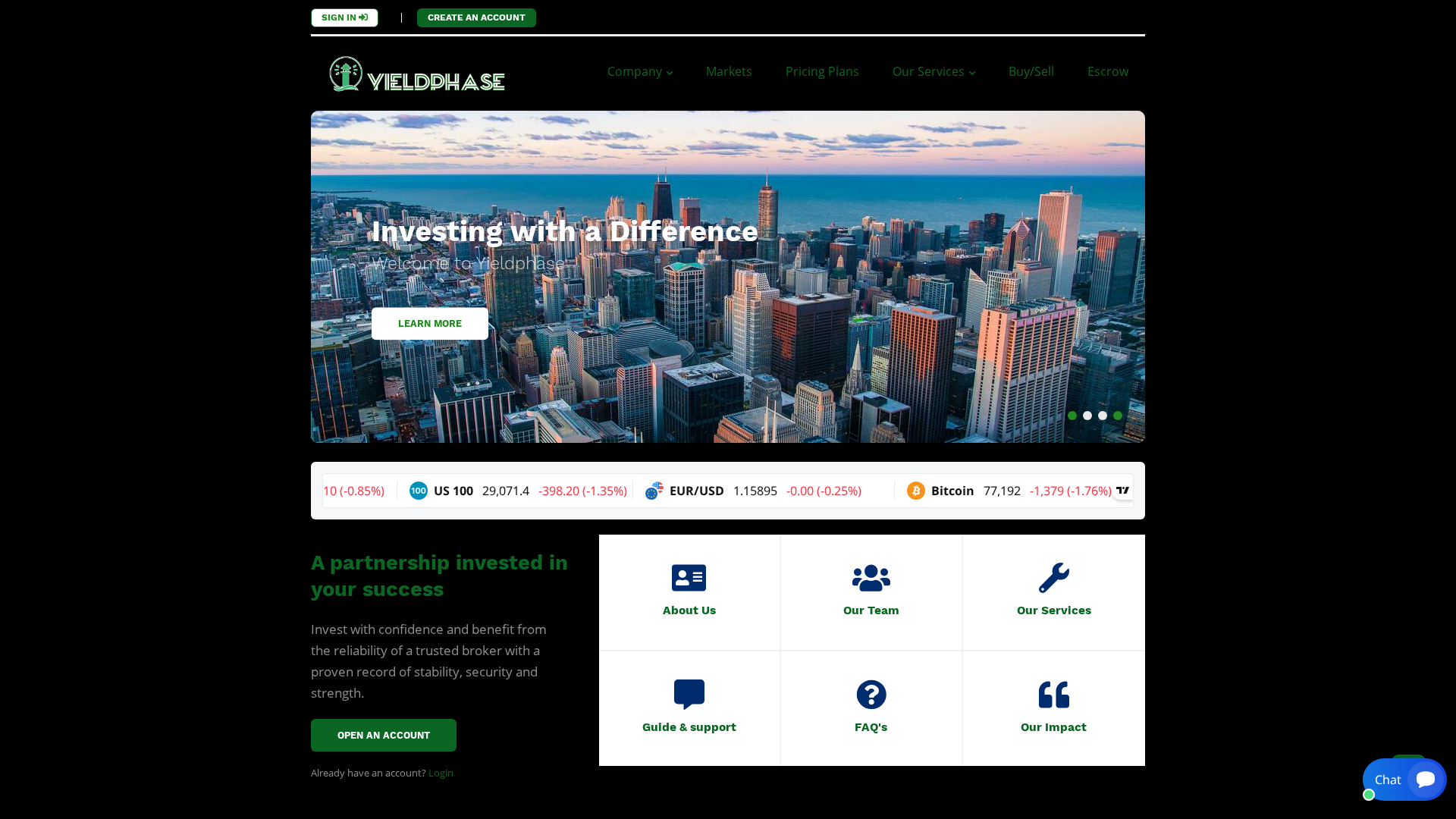 Screenshot of yieldphase.net