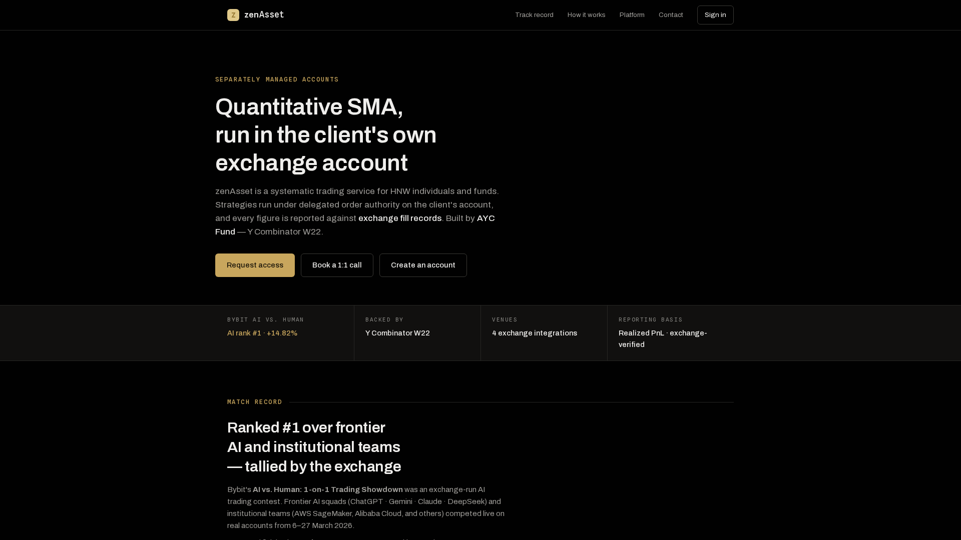 Screenshot of zentrade.me