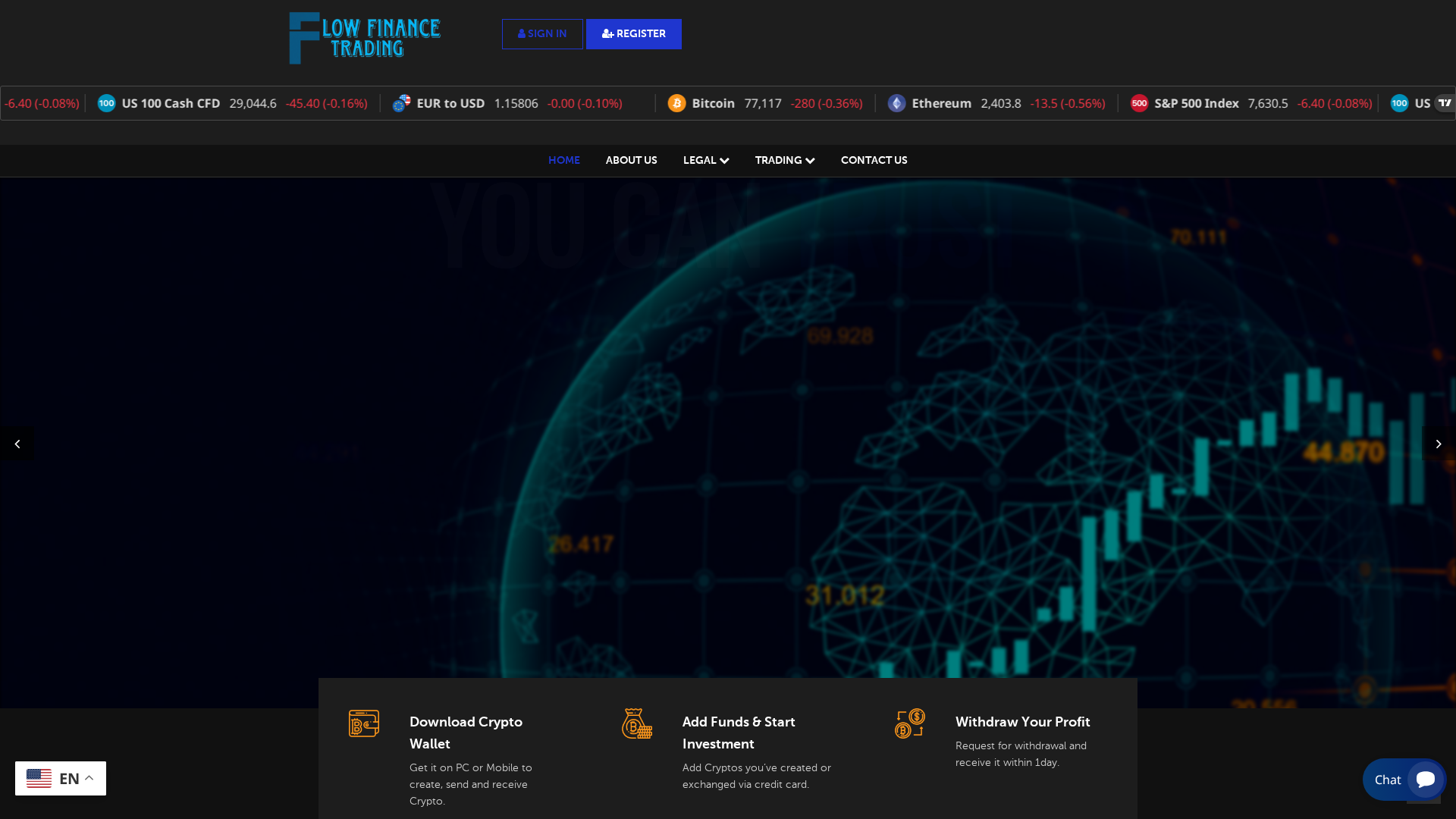 Screenshot of flowfinancetrading.live
