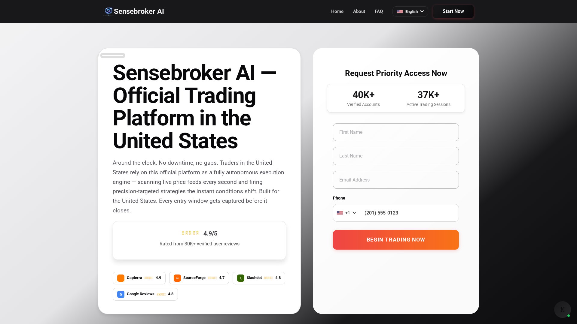 Screenshot of sensebrokerai.com
