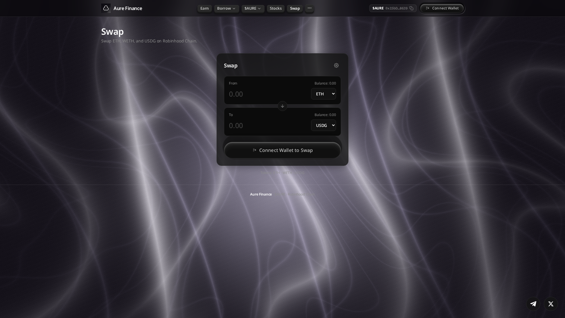 Screenshot of aurefinance.xyz