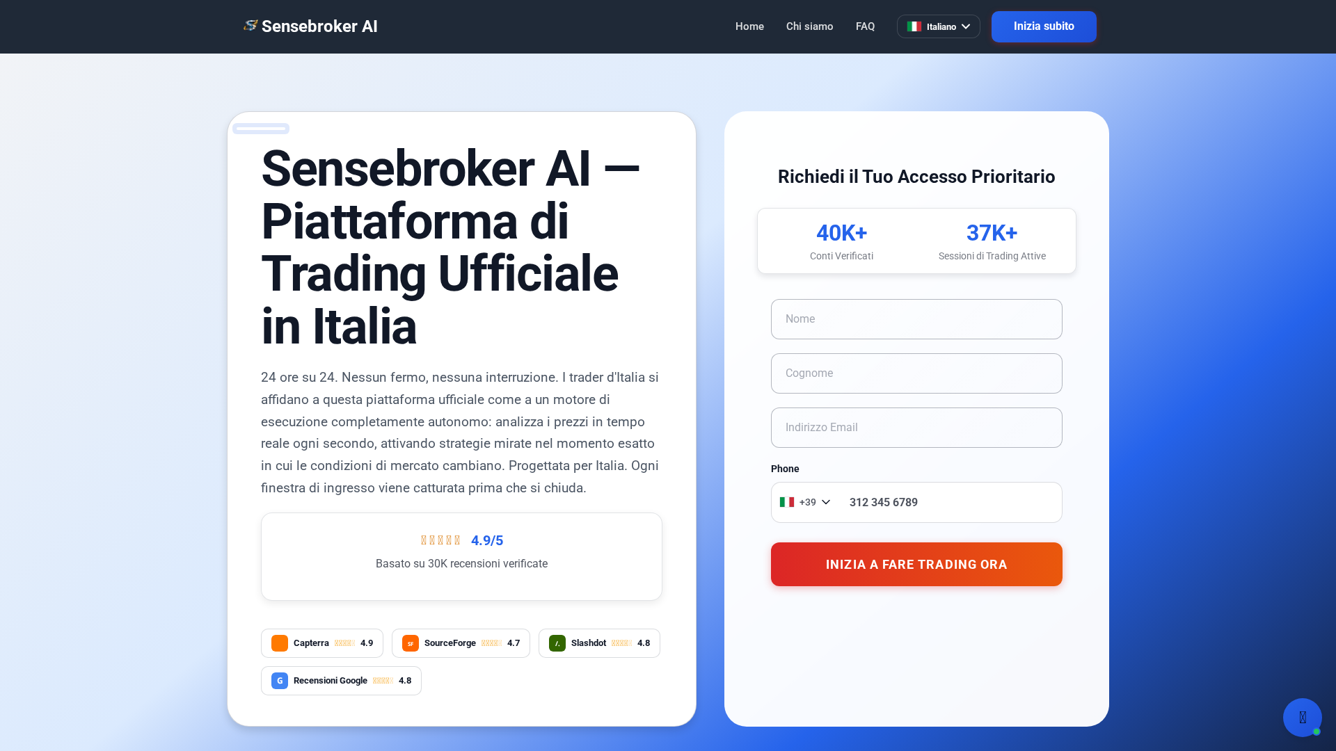 Screenshot of sensebrokerai.it