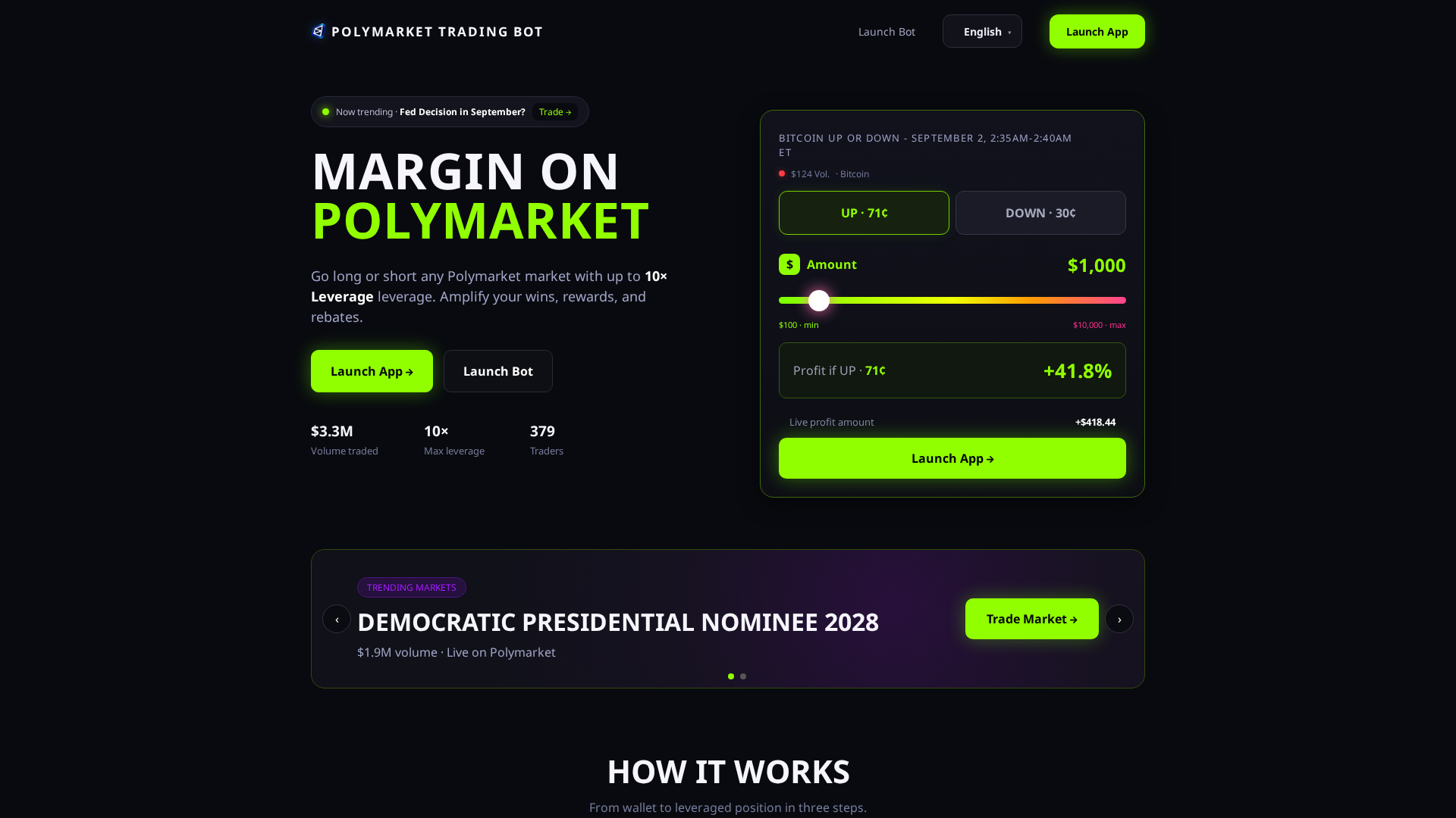 Screenshot of polymarketbot.art