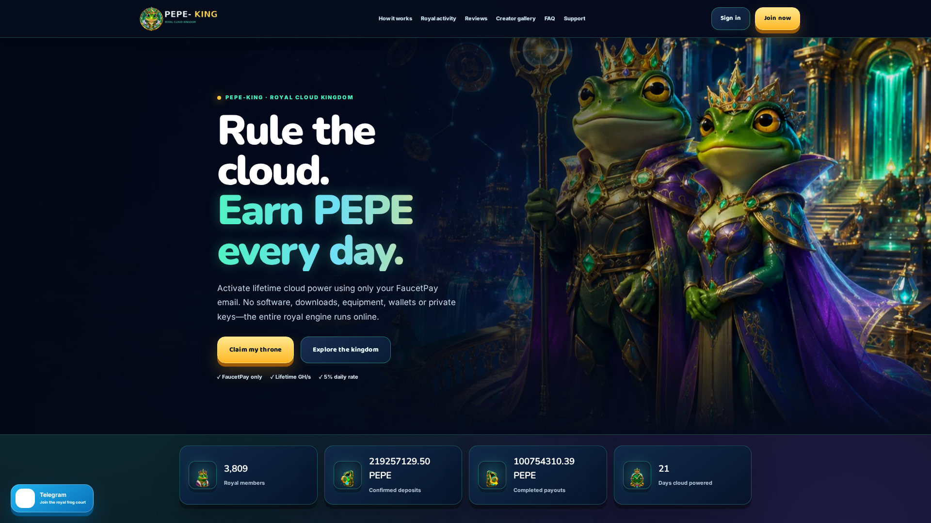 Screenshot of pepeking.top