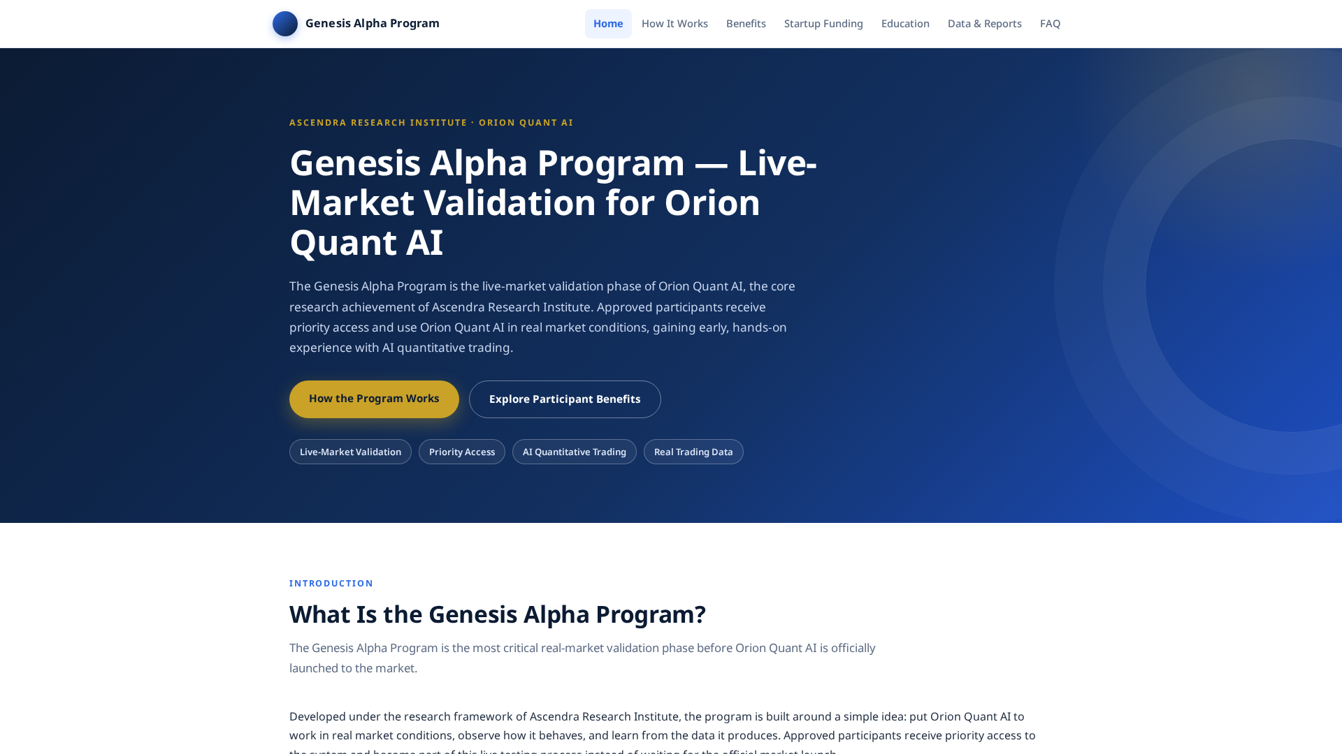 Screenshot of arigenesisprogram.com