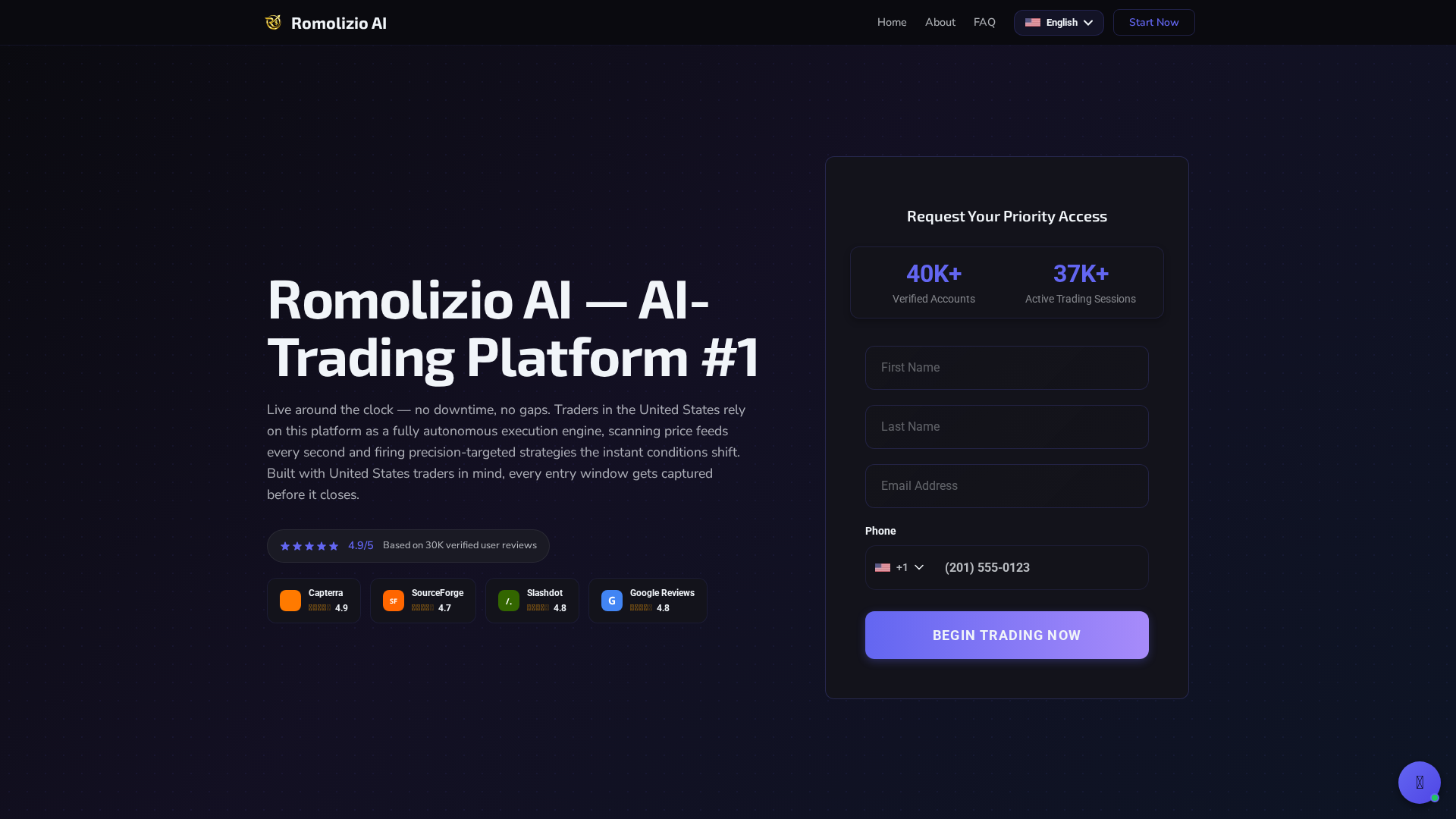 Screenshot of romolizio-ai.net