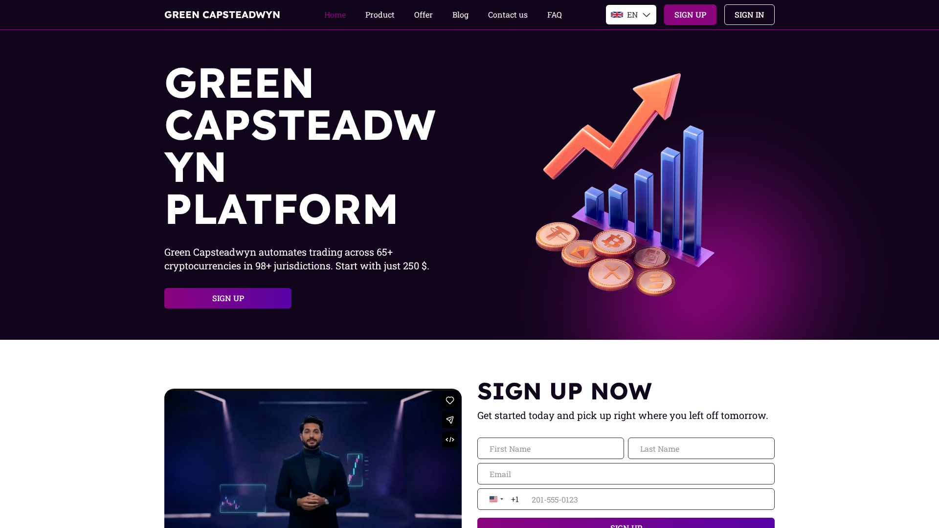 Screenshot of greencapsteadwyn.com