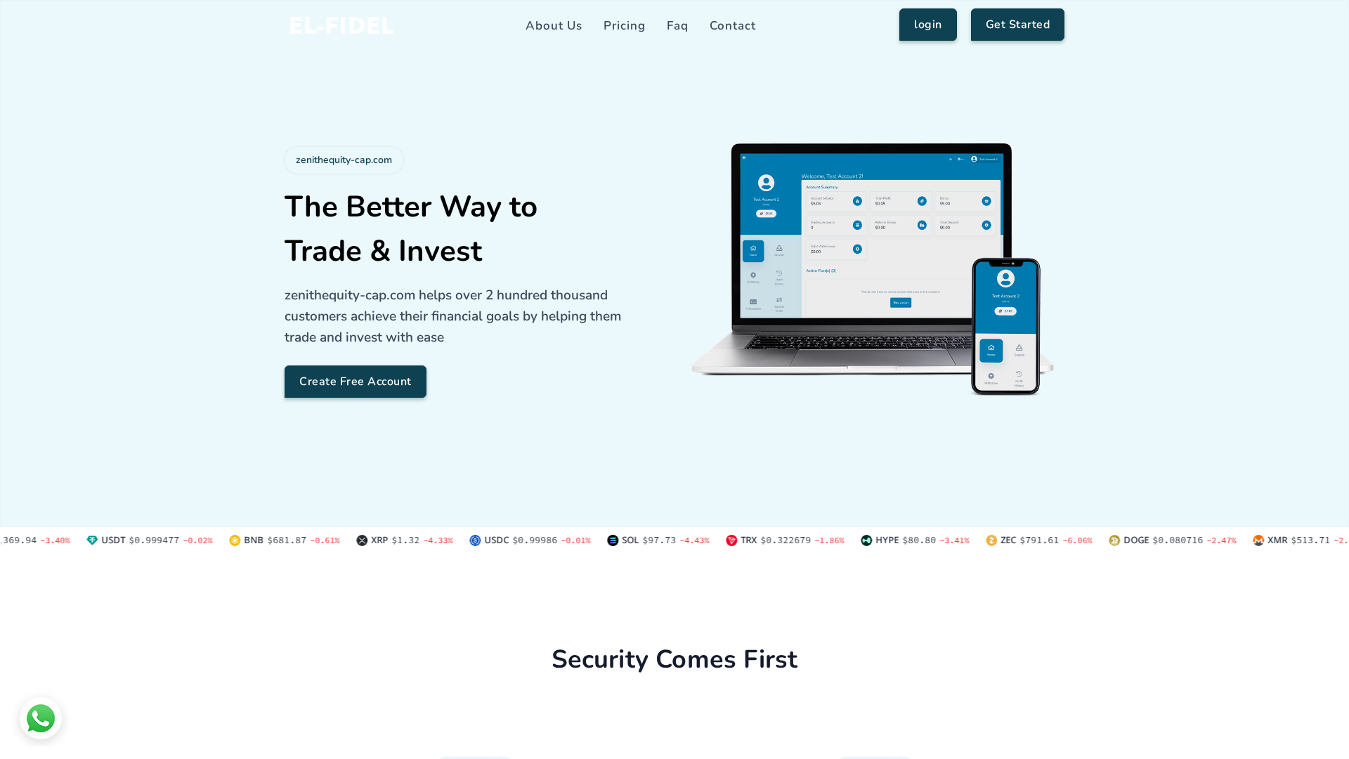 Screenshot of zenithequity-cap.com