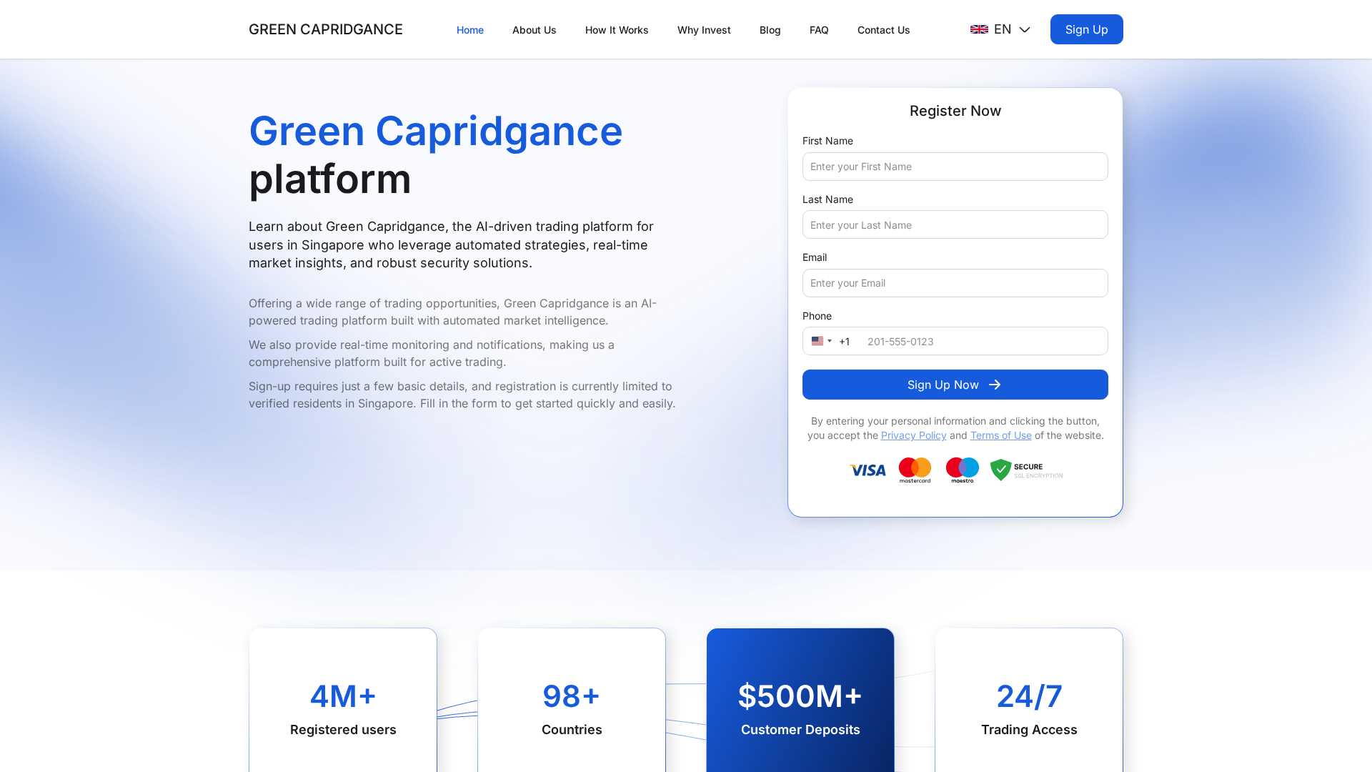 Screenshot of greencapridgance.com