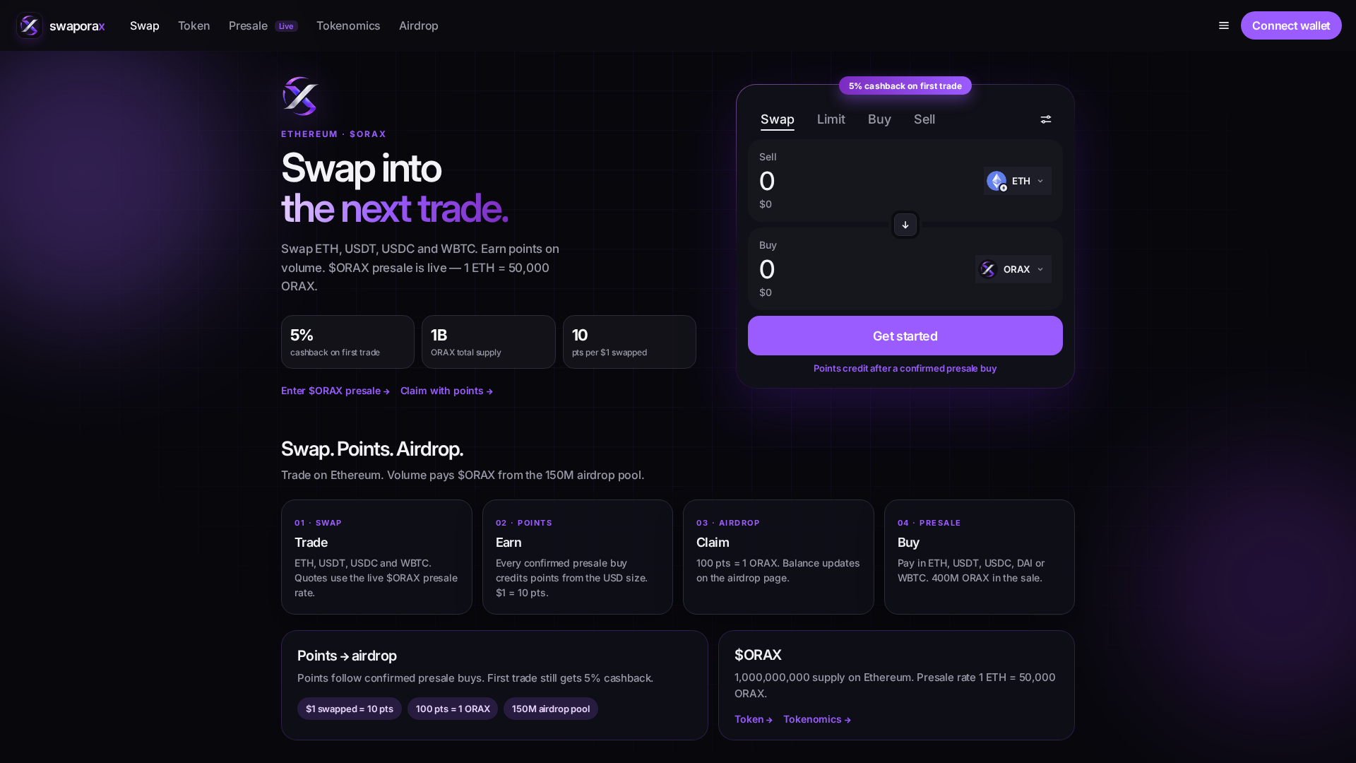 Screenshot of swaporax.com