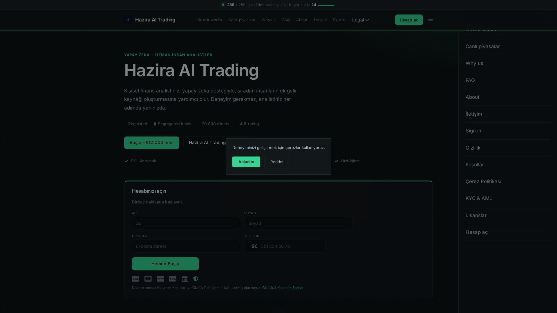 Screenshot of haziraaitrading.biz